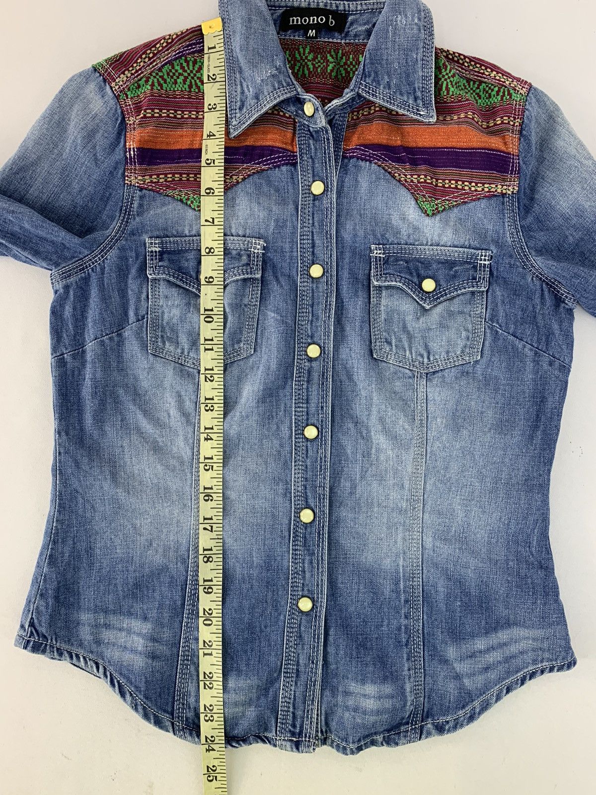 Japanese Brand 90s Japanese Brand Mono B Western Trucker Denim Shirt Size S / US 4 / IT 40 - 7 Thumbnail