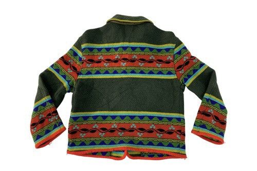 United Colors Of Benetton Vtg 90s United Color Of Benetton Navajo Stripe Wool Cardigan Size S / US 4 / IT 40 - 4 Thumbnail