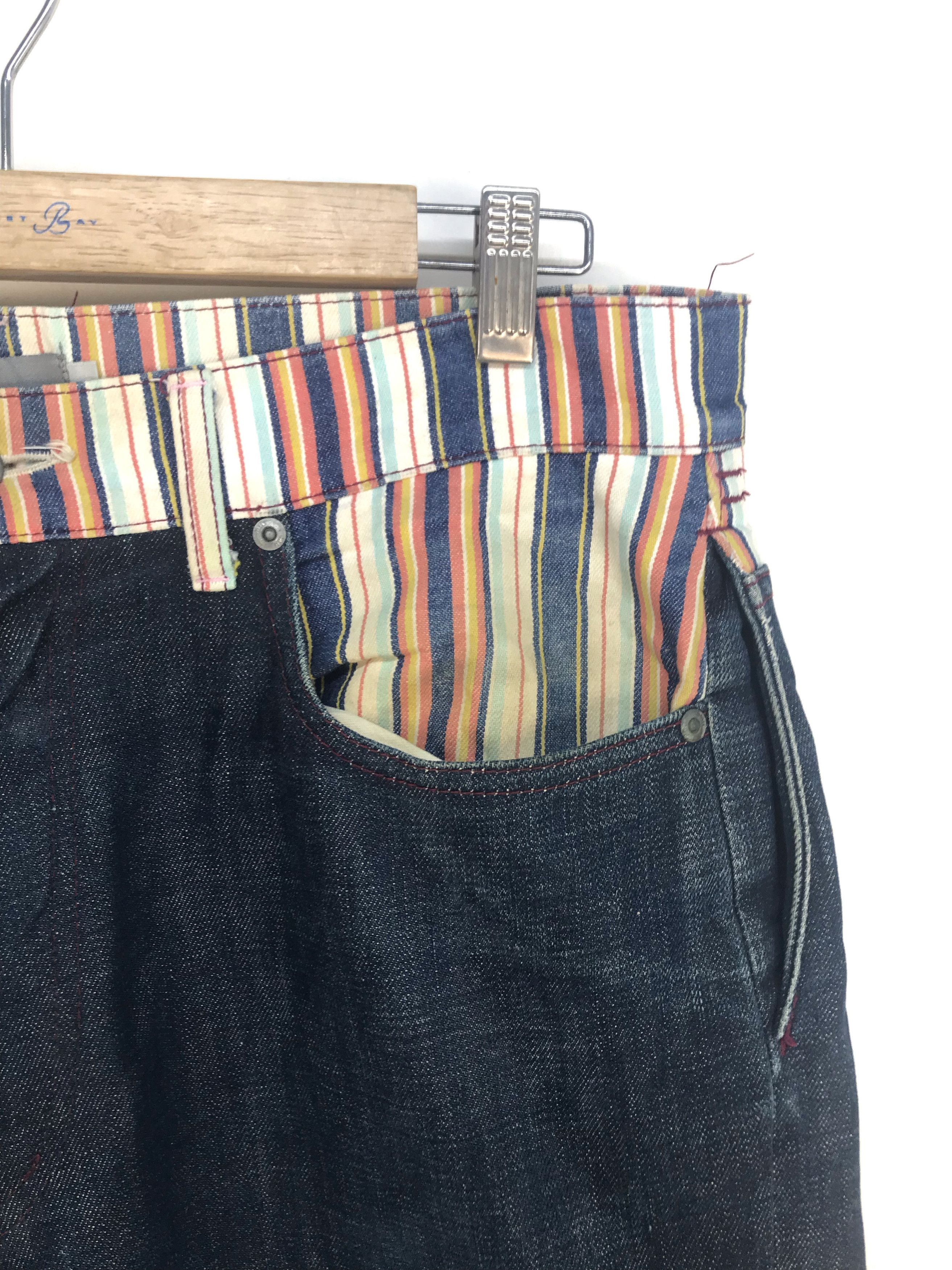 Hiroshi Fujiwara Japanese Brand MADHECTIC Multicolor Striped Denim Jeans Size US 36 / EU 52 - 4 Thumbnail