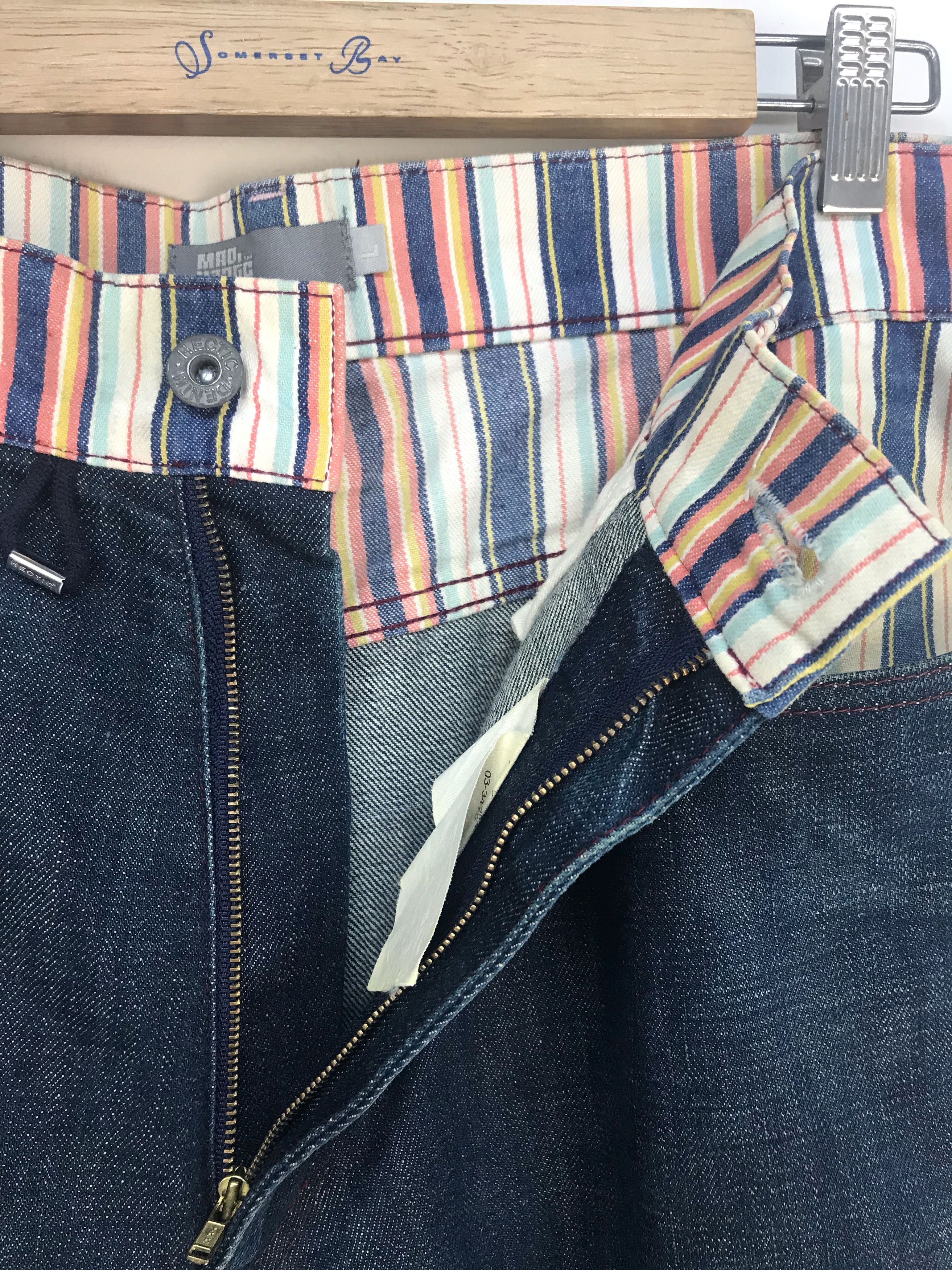Hiroshi Fujiwara Japanese Brand MADHECTIC Multicolor Striped Denim Jeans Size US 36 / EU 52 - 15 Thumbnail