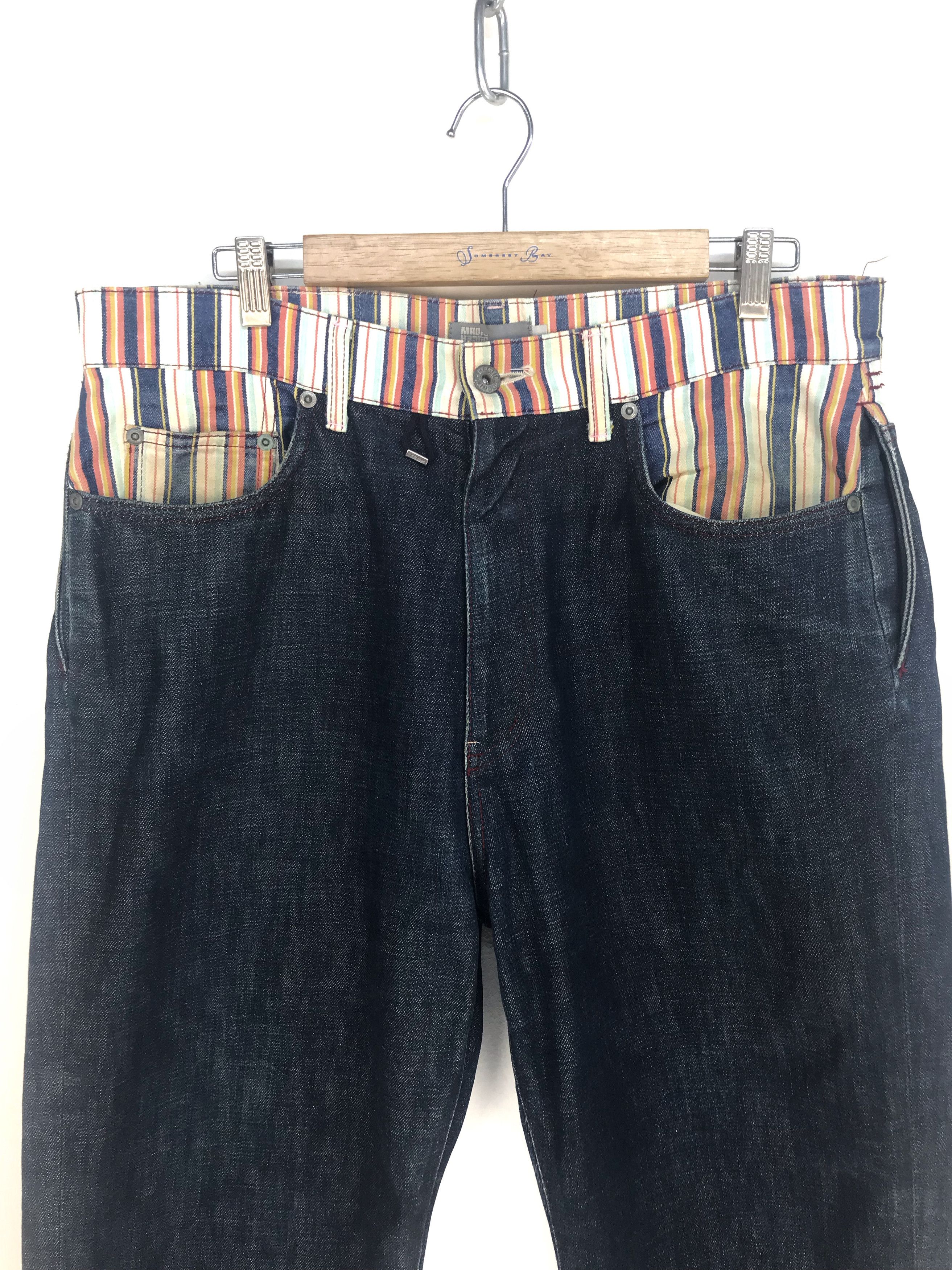 Hiroshi Fujiwara Japanese Brand MADHECTIC Multicolor Striped Denim Jeans Size US 36 / EU 52 - 2 Thumbnail