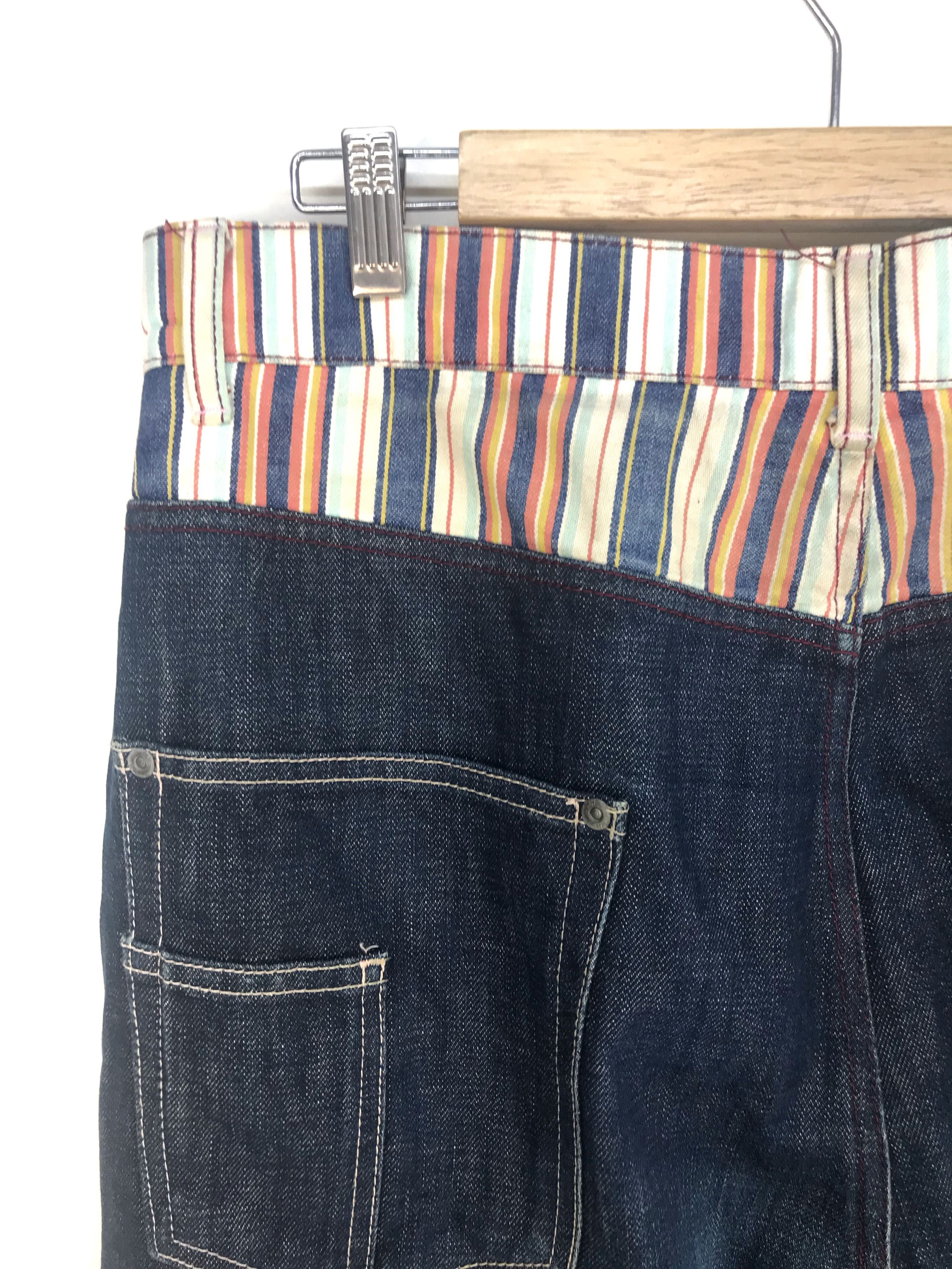 Hiroshi Fujiwara Japanese Brand MADHECTIC Multicolor Striped Denim Jeans Size US 36 / EU 52 - 10 Thumbnail