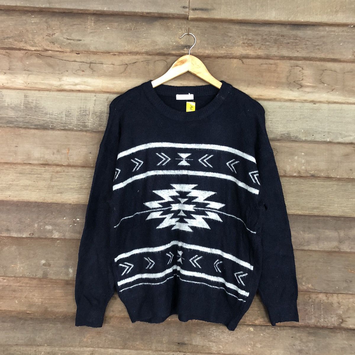 Homespun Knitwear Flow & Fixture Blue navajo sweatshirt Knitwear #3290 Size US L / EU 52-54 / 3 - 3 Thumbnail