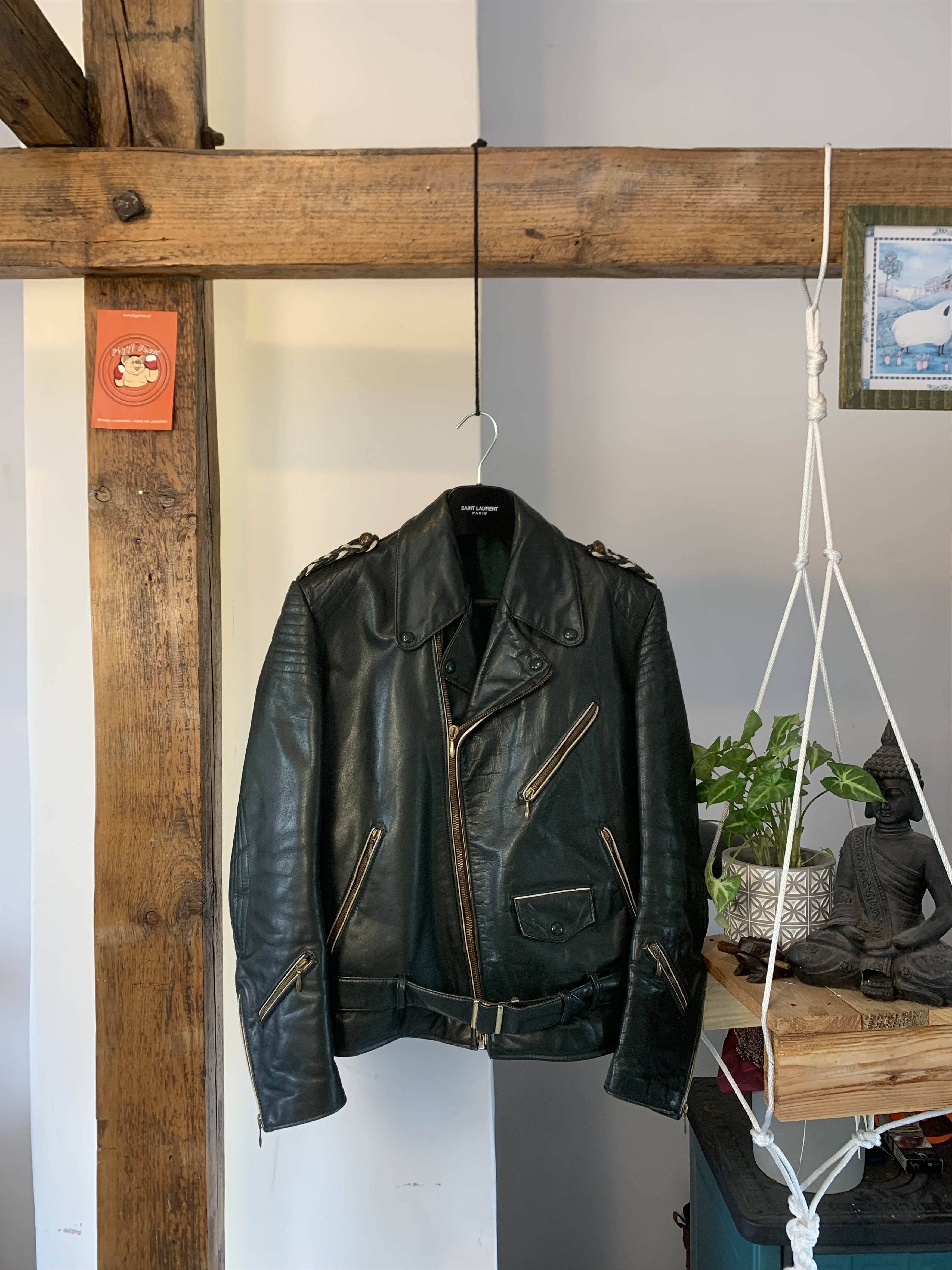 Japanese Brand 1960/70s German Motorcycle Green Leather Biker Jacket Size US L / EU 52-54 / 3 - 1 Thumbnail