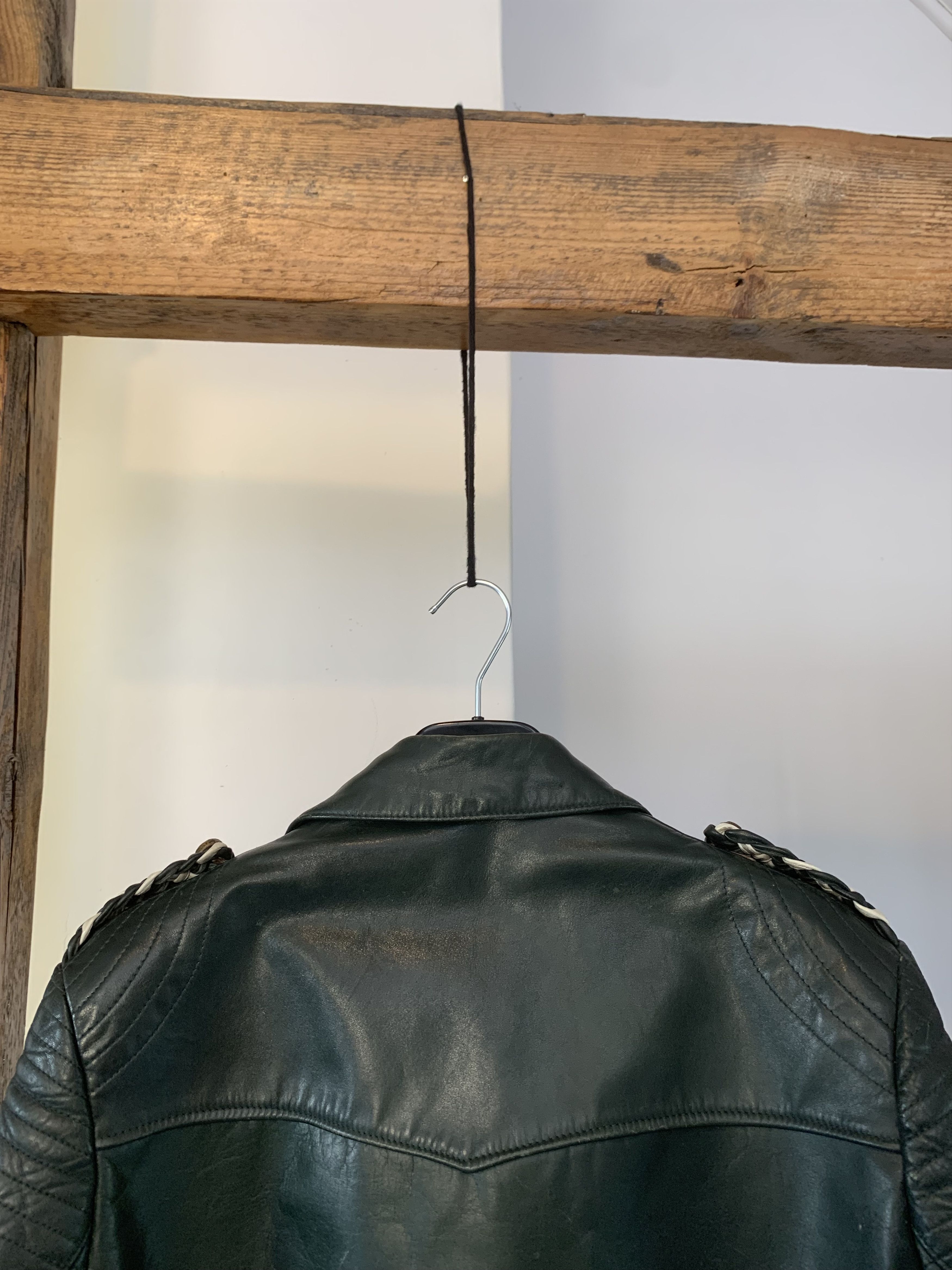 Japanese Brand 1960/70s German Motorcycle Green Leather Biker Jacket Size US L / EU 52-54 / 3 - 12 Thumbnail