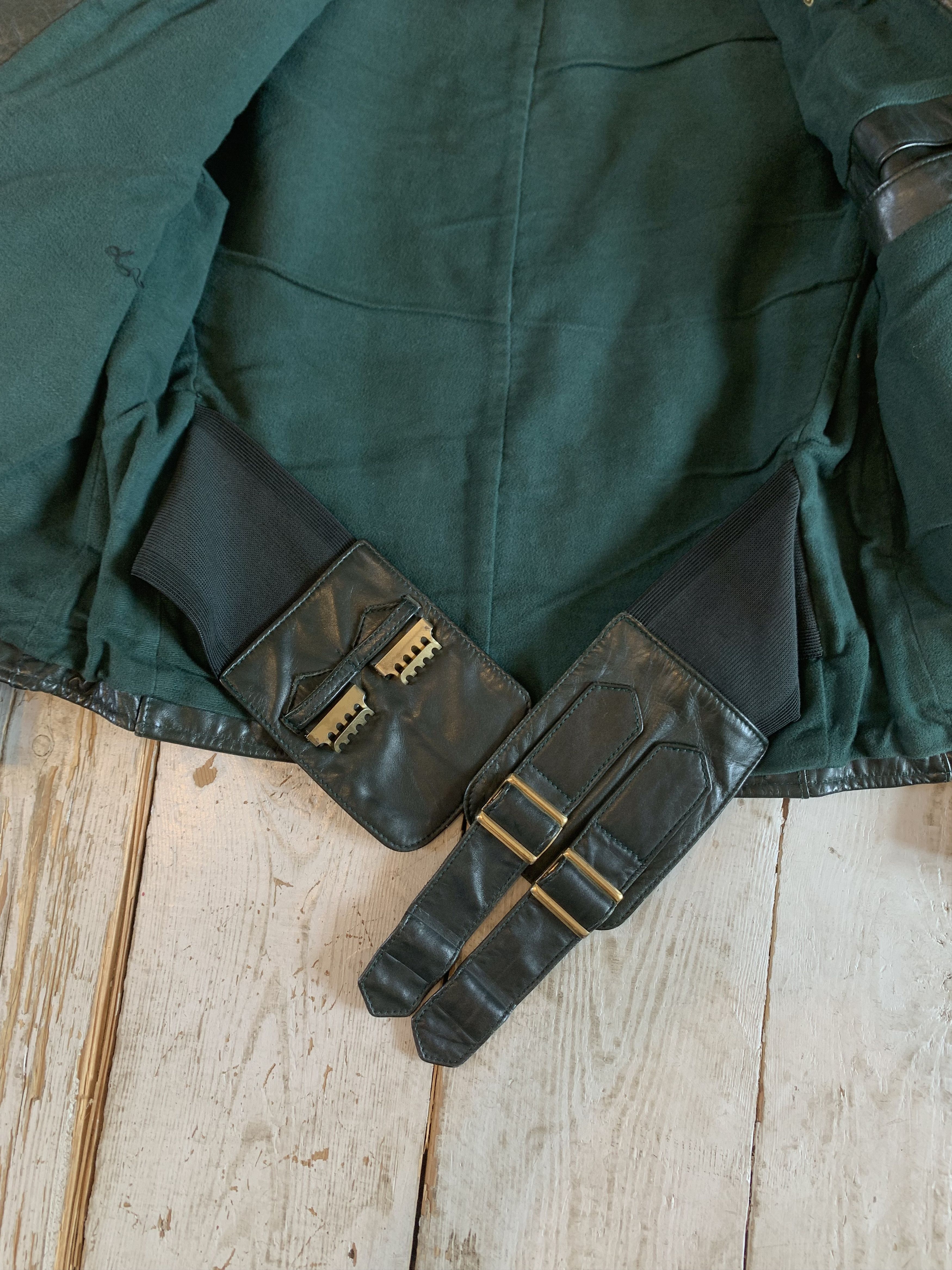 Japanese Brand 1960/70s German Motorcycle Green Leather Biker Jacket Size US L / EU 52-54 / 3 - 14 Thumbnail