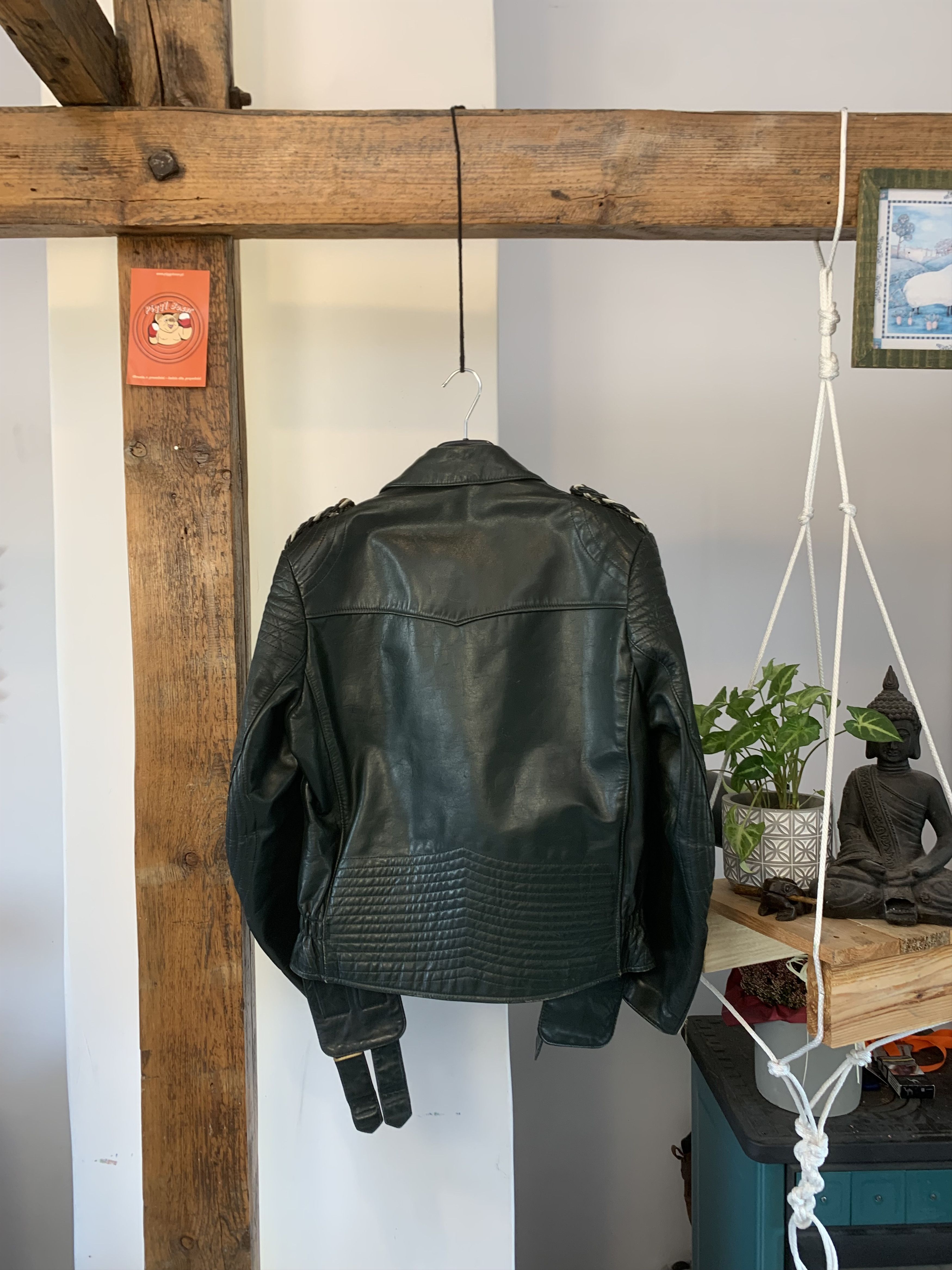 Japanese Brand 1960/70s German Motorcycle Green Leather Biker Jacket Size US L / EU 52-54 / 3 - 2 Thumbnail