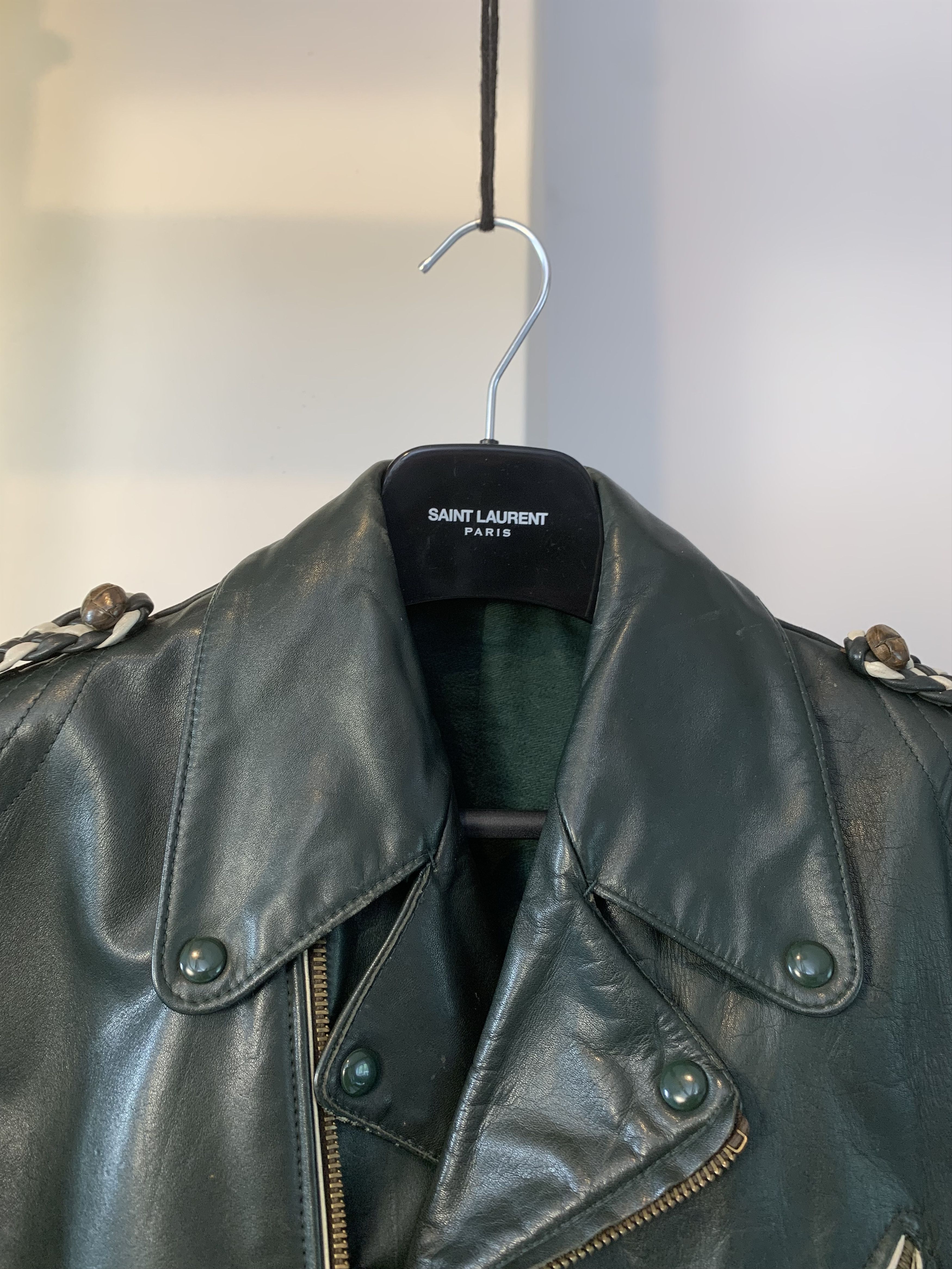 Japanese Brand 1960/70s German Motorcycle Green Leather Biker Jacket Size US L / EU 52-54 / 3 - 7 Thumbnail