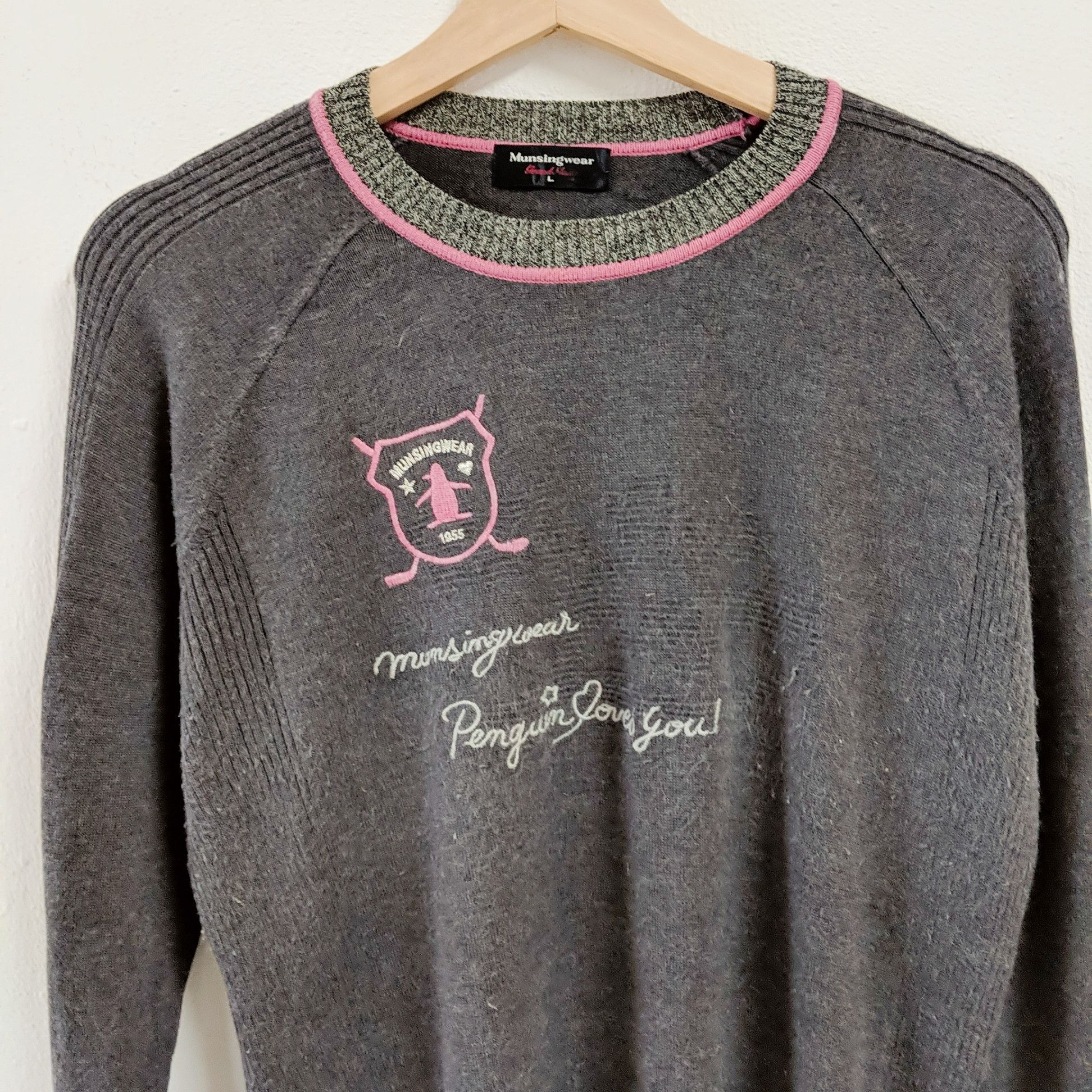 Japanese Brand Vintage MunsingWear Embroidery Knitwear Sweater Jumper Size US L / EU 52-54 / 3 - 4 Thumbnail