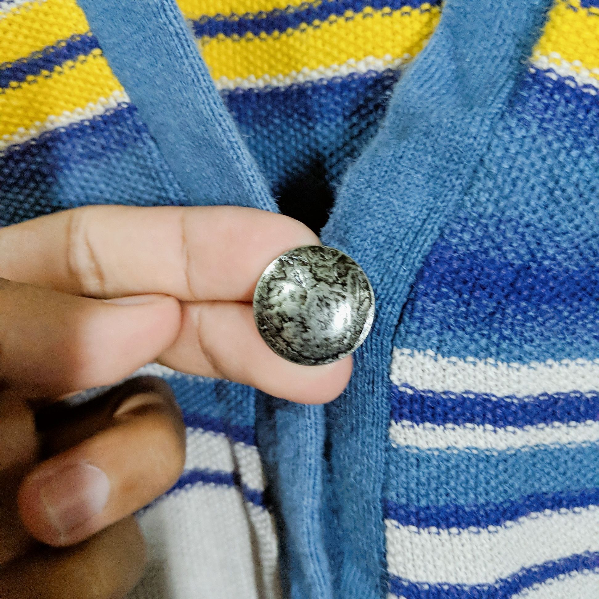 Japanese Brand Vintage Rare BabyFlow Stripe Cardigan Knitwear Sweater Size US L / EU 52-54 / 3 - 11 Thumbnail