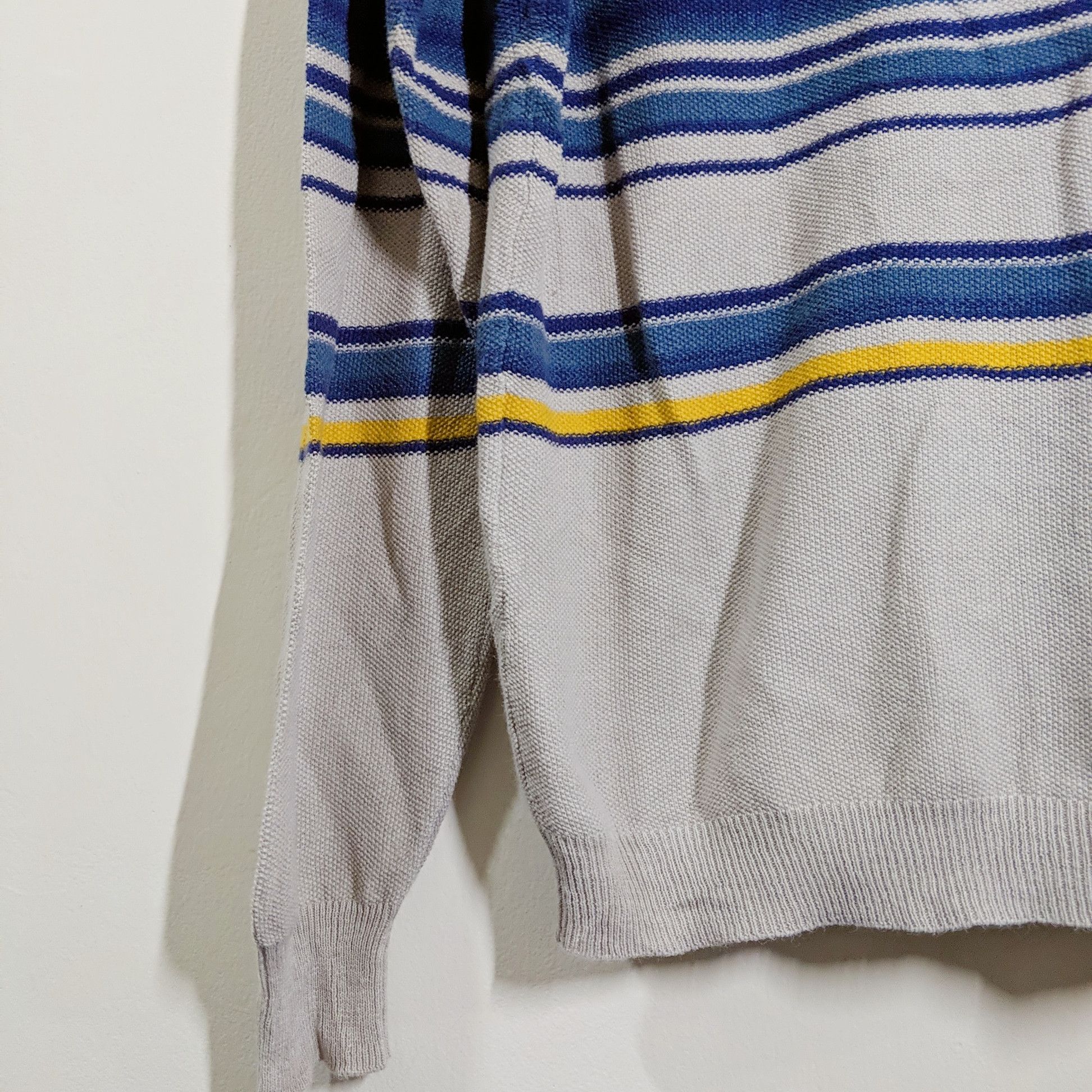 Japanese Brand Vintage Rare BabyFlow Stripe Cardigan Knitwear Sweater Size US L / EU 52-54 / 3 - 4 Thumbnail