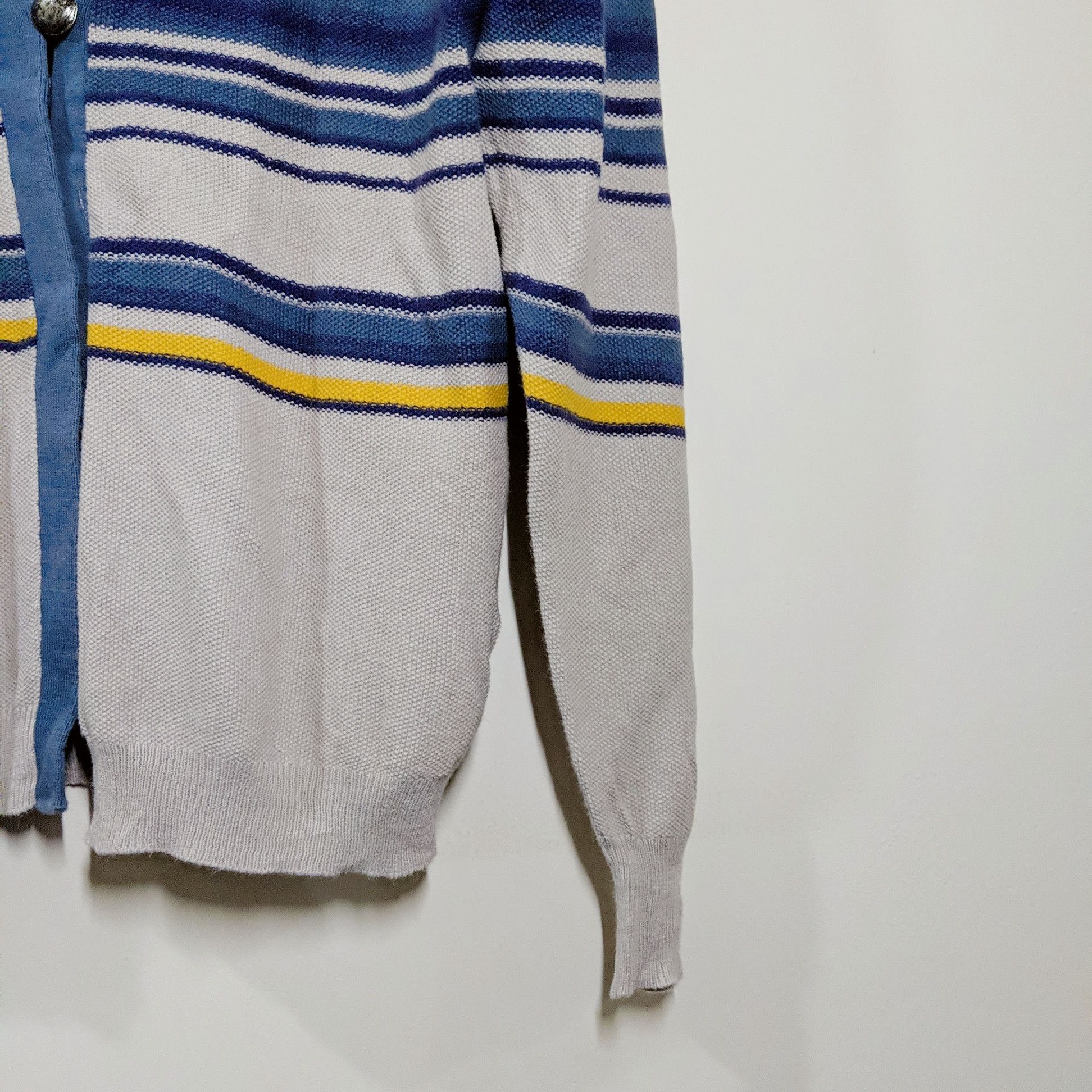 Japanese Brand Vintage Rare BabyFlow Stripe Cardigan Knitwear Sweater Size US L / EU 52-54 / 3 - 8 Thumbnail