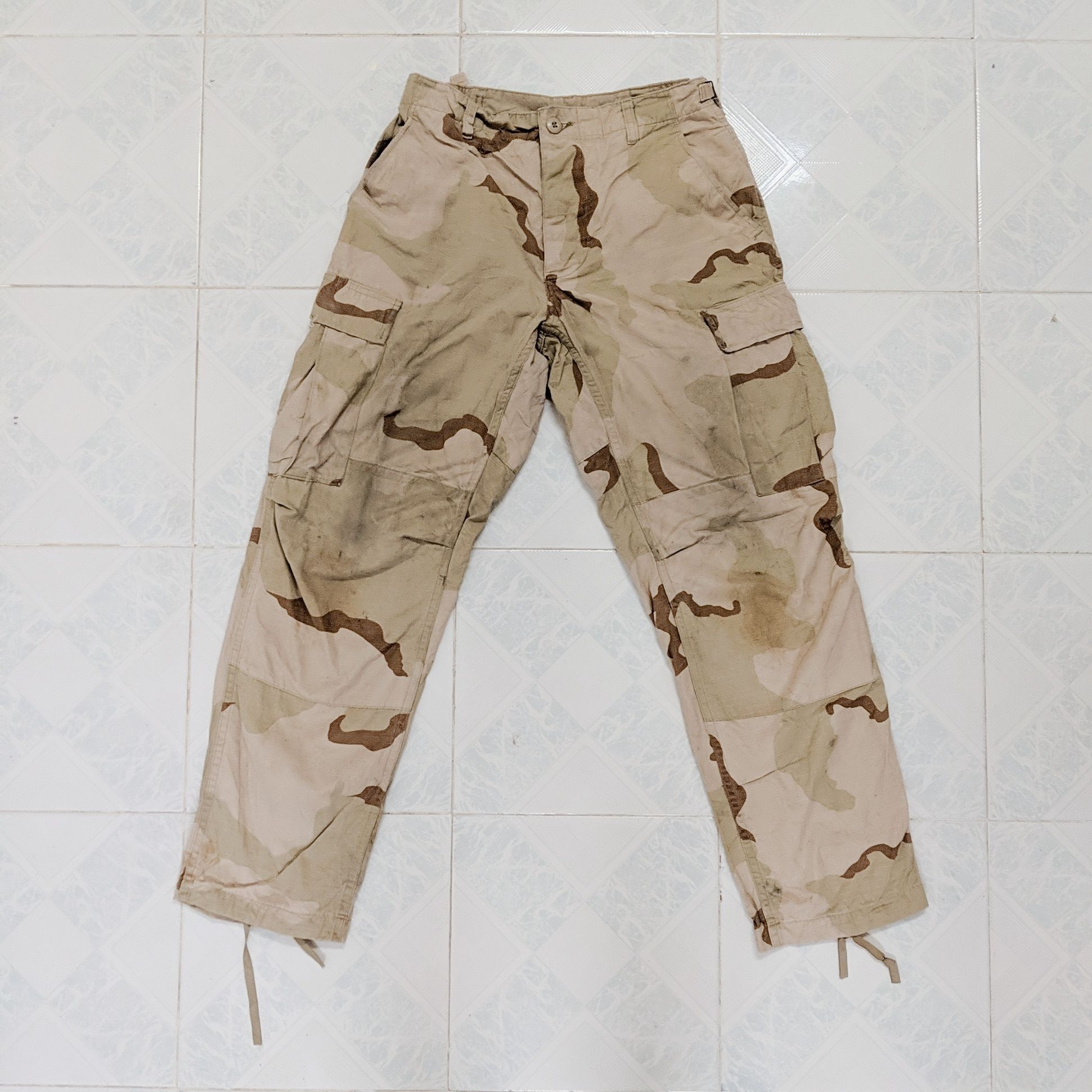 Vintage Dirty Camo Multipocket Utility Cargo Trousers Pant