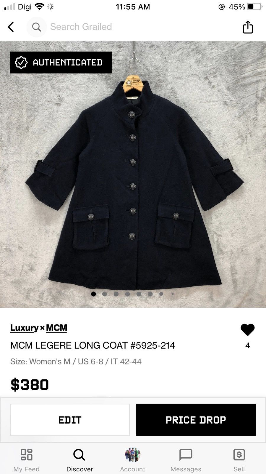 MCM MCM LEGERE WOOL COAT #5925-214 Size M / US 6-8 / IT 42-44 - 12 Thumbnail