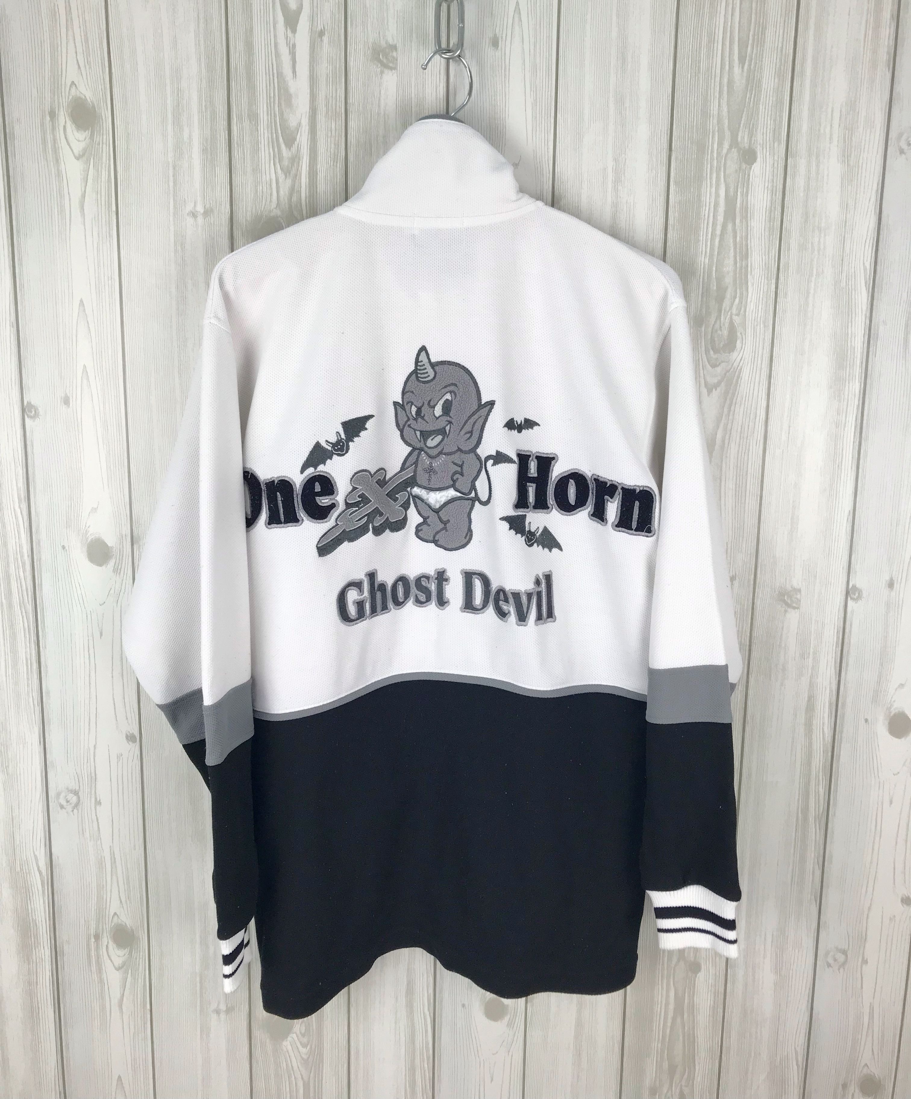 Karakuri Tamashii Vintage One Horn Ghost Devil Embroidered Sweater Size US M / EU 48-50 / 2 - 2 Thumbnail