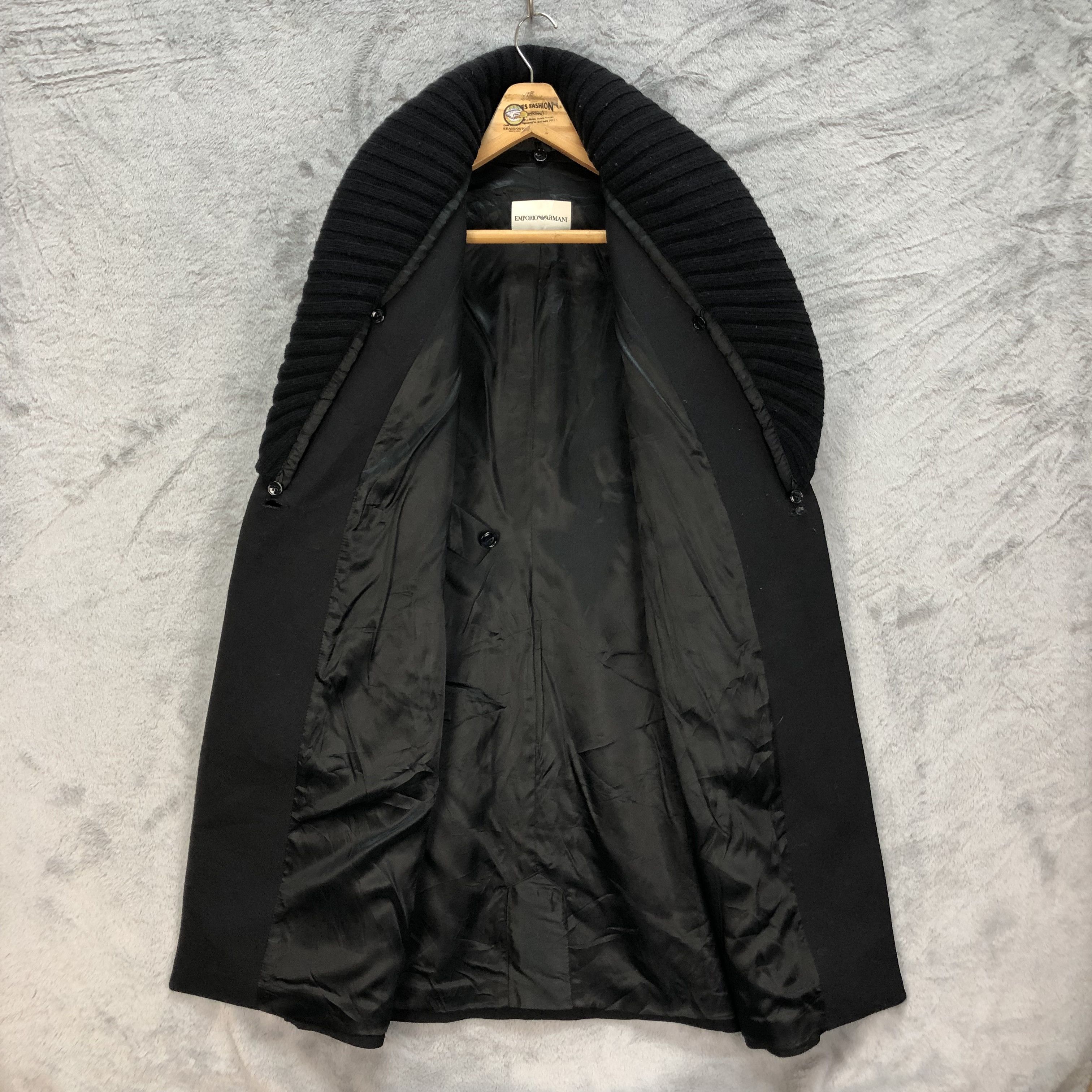 Emporio Armani EMPORIO ARMANI ASYMMETRICAL WOOL OVERCOAT #6113-48 Size S / US 4 / IT 40 - 7 Thumbnail