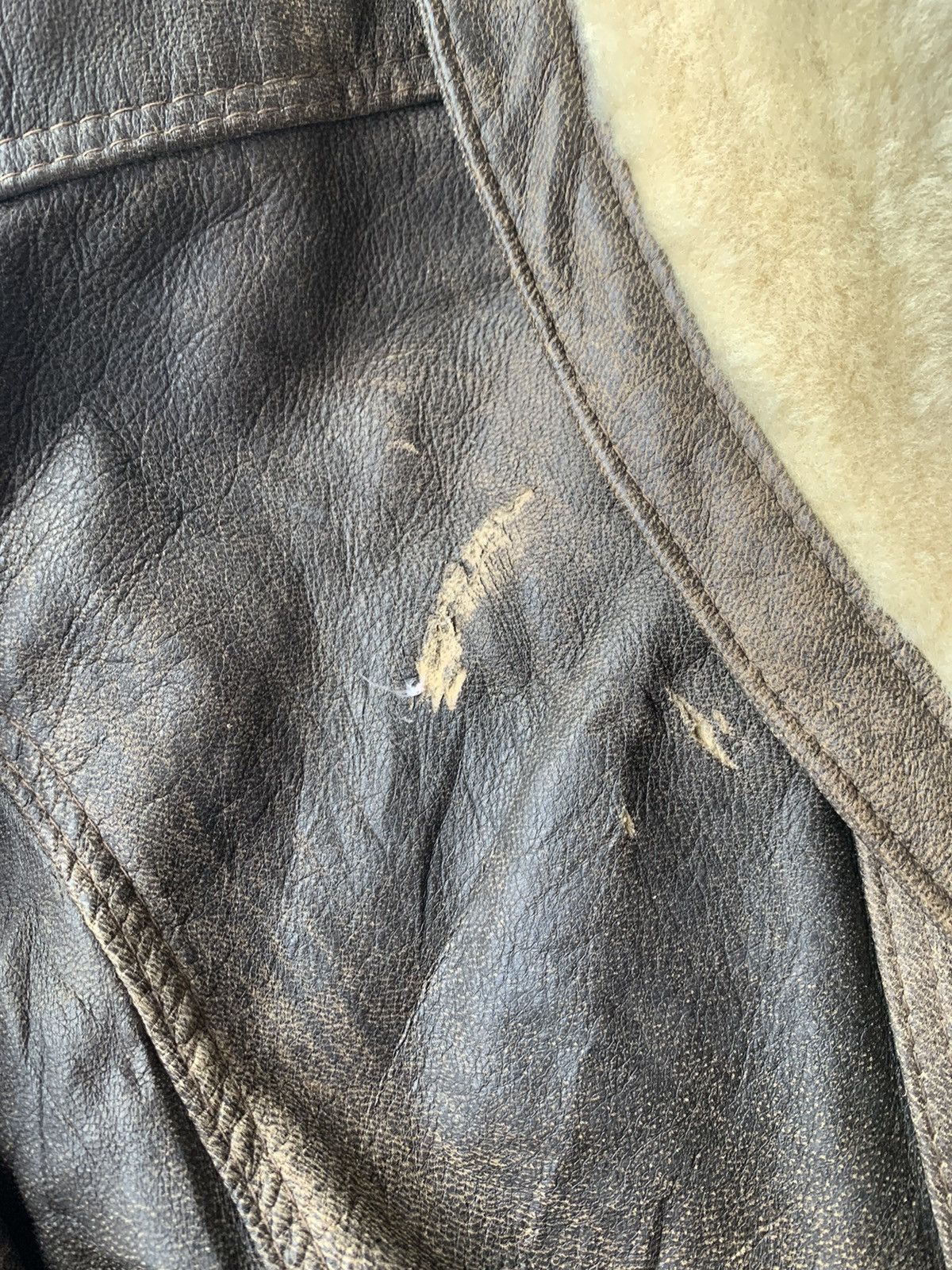 Genuine New Zealand Deerskin Sherpa Collar Leather Jacket