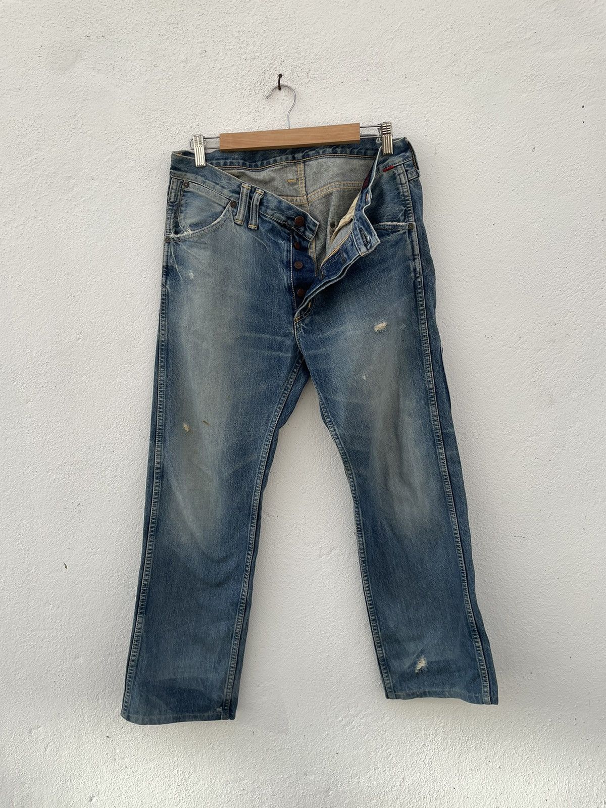 image of Vintage Anachronorm Standard Distressed Denim Jeans, Men's (Size 34)