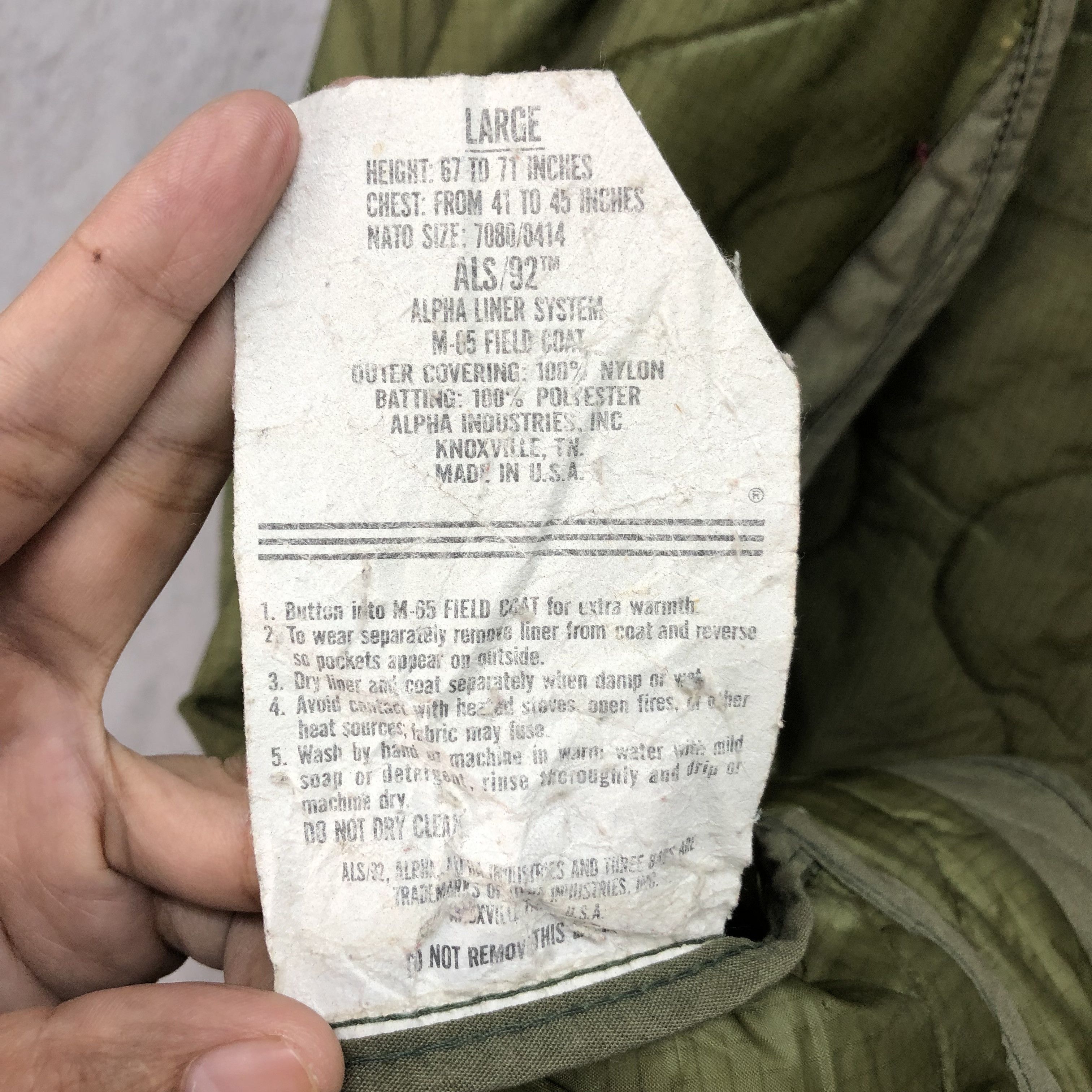 Alpha Industries VINTAGE ALPHA INDUSTRIES MILITARY LINER JACKET #5529-195 Size US L / EU 52-54 / 3 - 11 Thumbnail