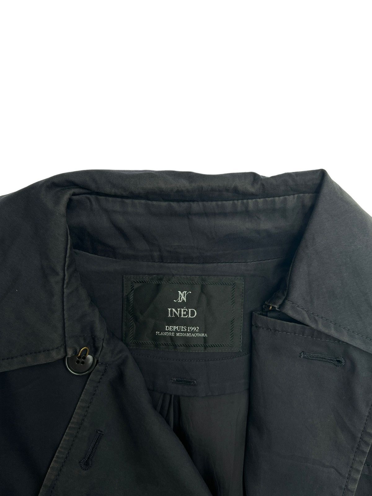 Japanese Brand 1992 INED Depuis Flandee Minamiaoyama Runway Trench Coat Size US L / EU 52-54 / 3 - 8 Thumbnail