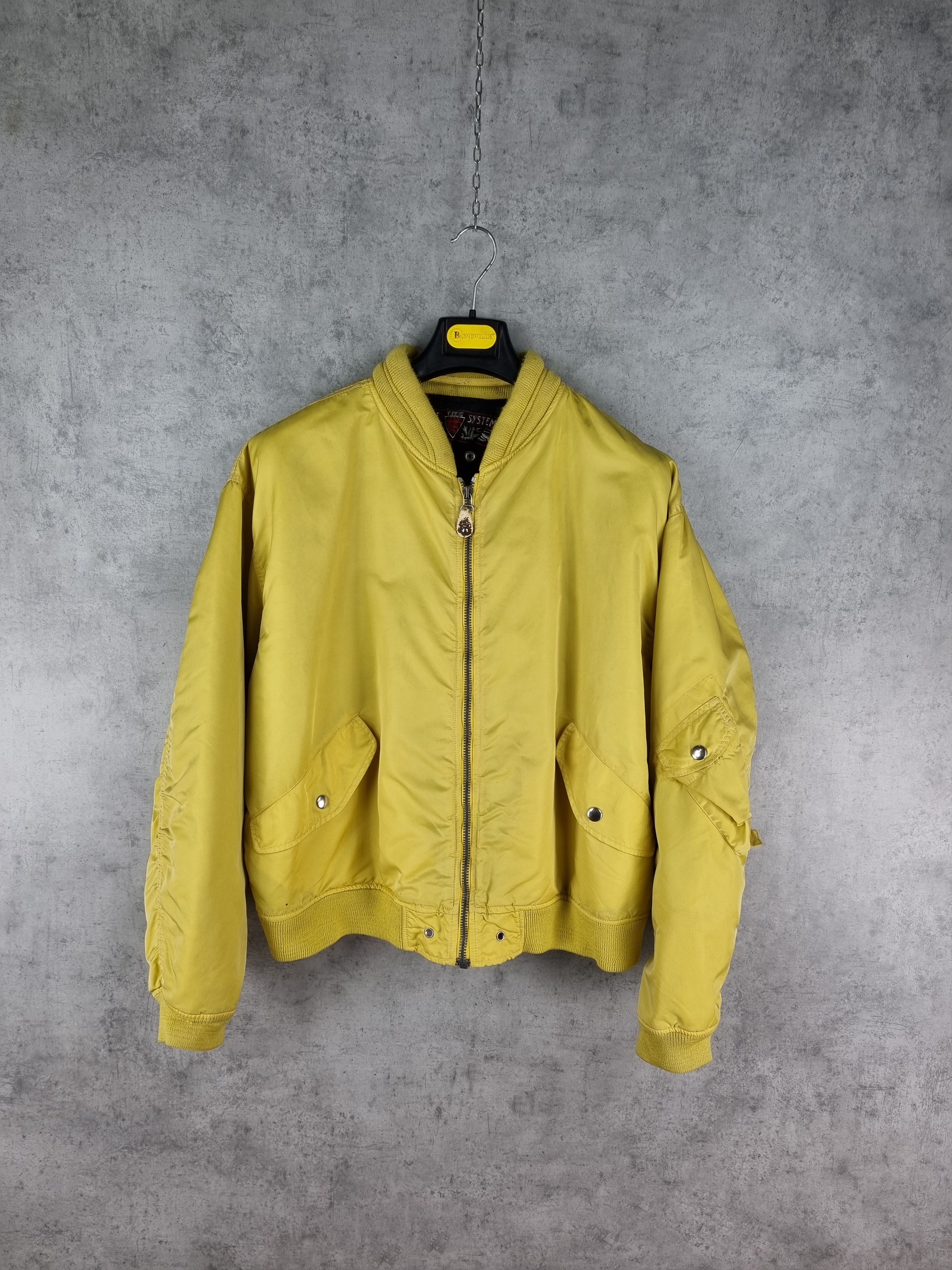 90s BLUE SYSTEM by JETSET Rare Aviator Bomber Jacket