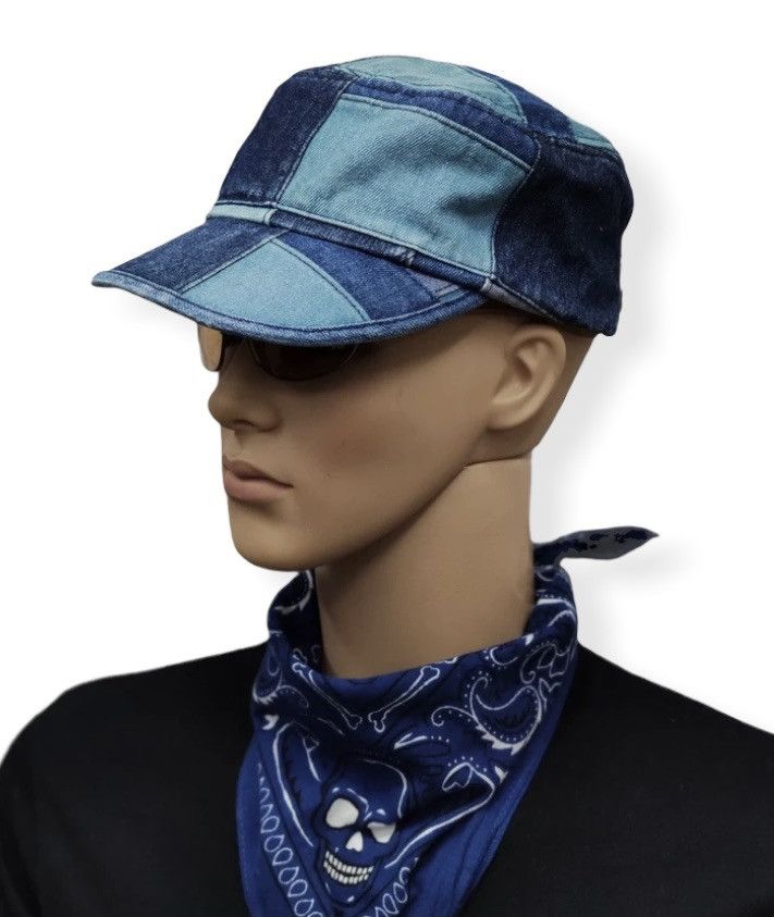Japanese Brand BEST OFFER!! GRACE Denim Patchwork Military Design Hat Size ONE SIZE - 1 Thumbnail