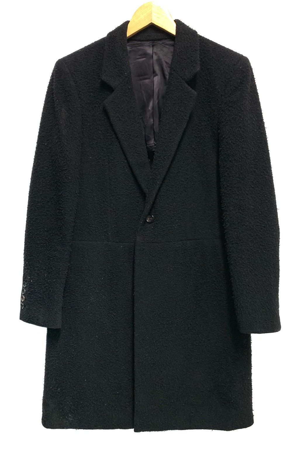 JOHN LAWRENCE SULLIVAN Black Chester Wool Long Jacket Size US S / EU 44-46 / 1 - 1 Thumbnail