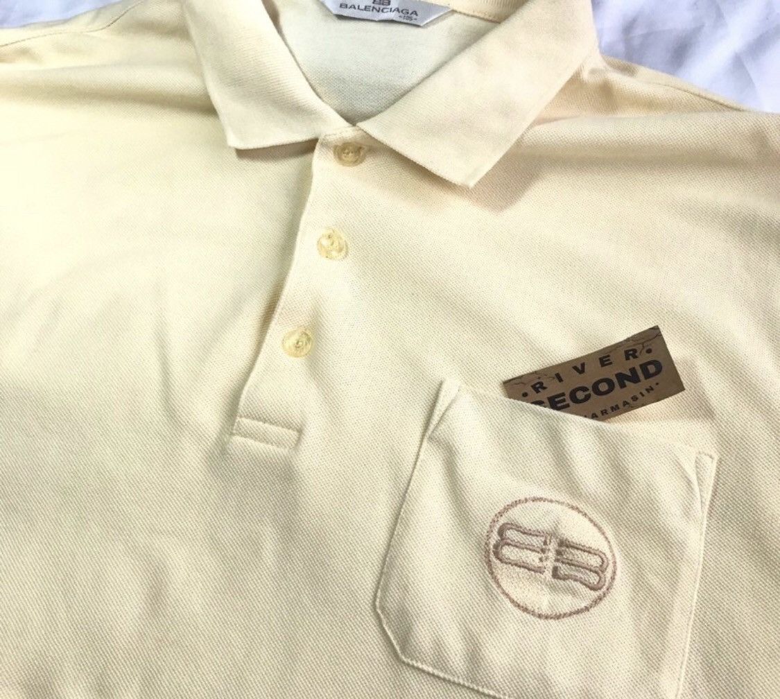 Balenciaga × Vintage Vintage Balenciaga Polo Shirt Big Logo Size US L / EU 52-54 / 3 - 3 Thumbnail