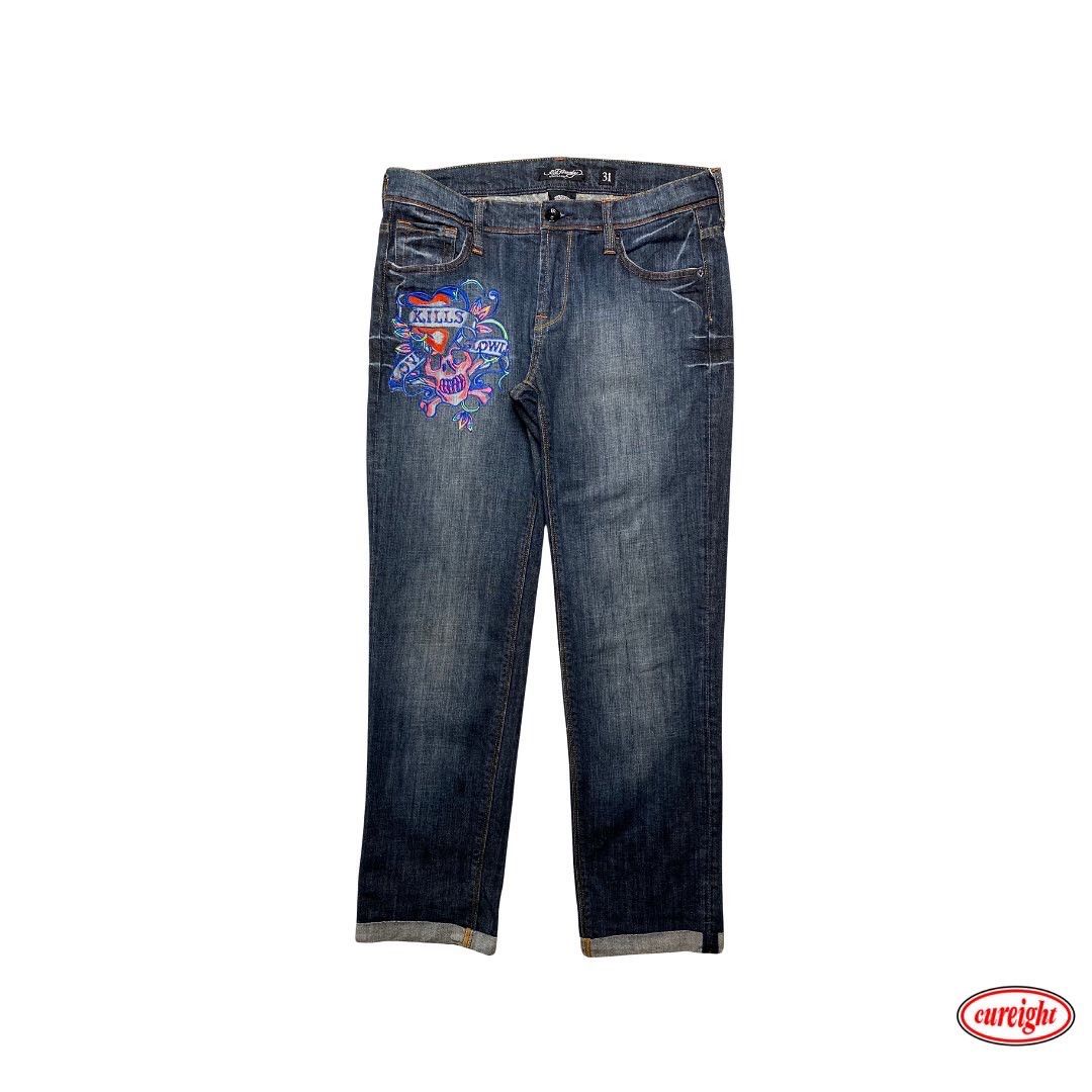 Ed Hardy by Audigier Love Kills Slowly Denim Pants