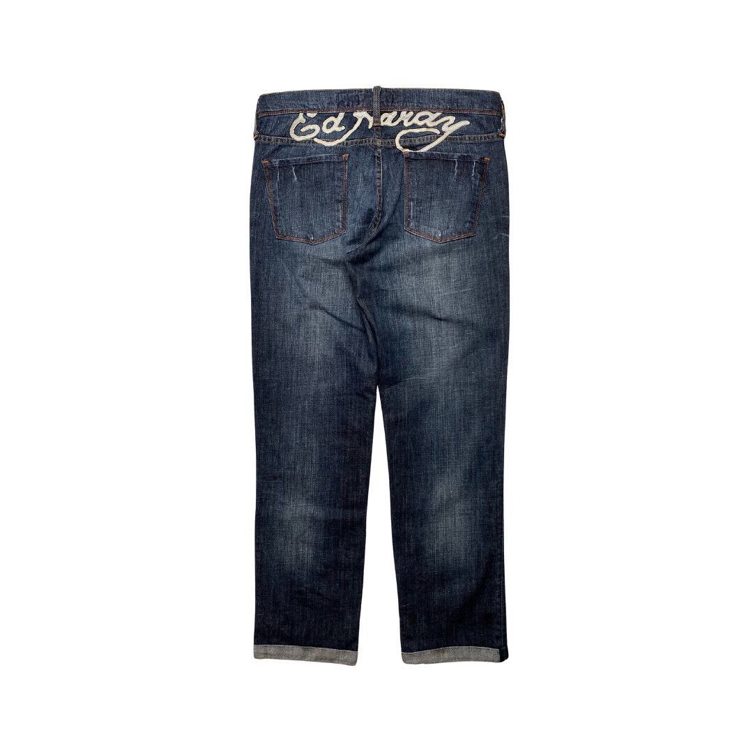 Christian Audigier × Ed Hardy Ed Hardy by Audigier Love Kills Slowly Denim Pants Size US 31 - 2 Thumbnail
