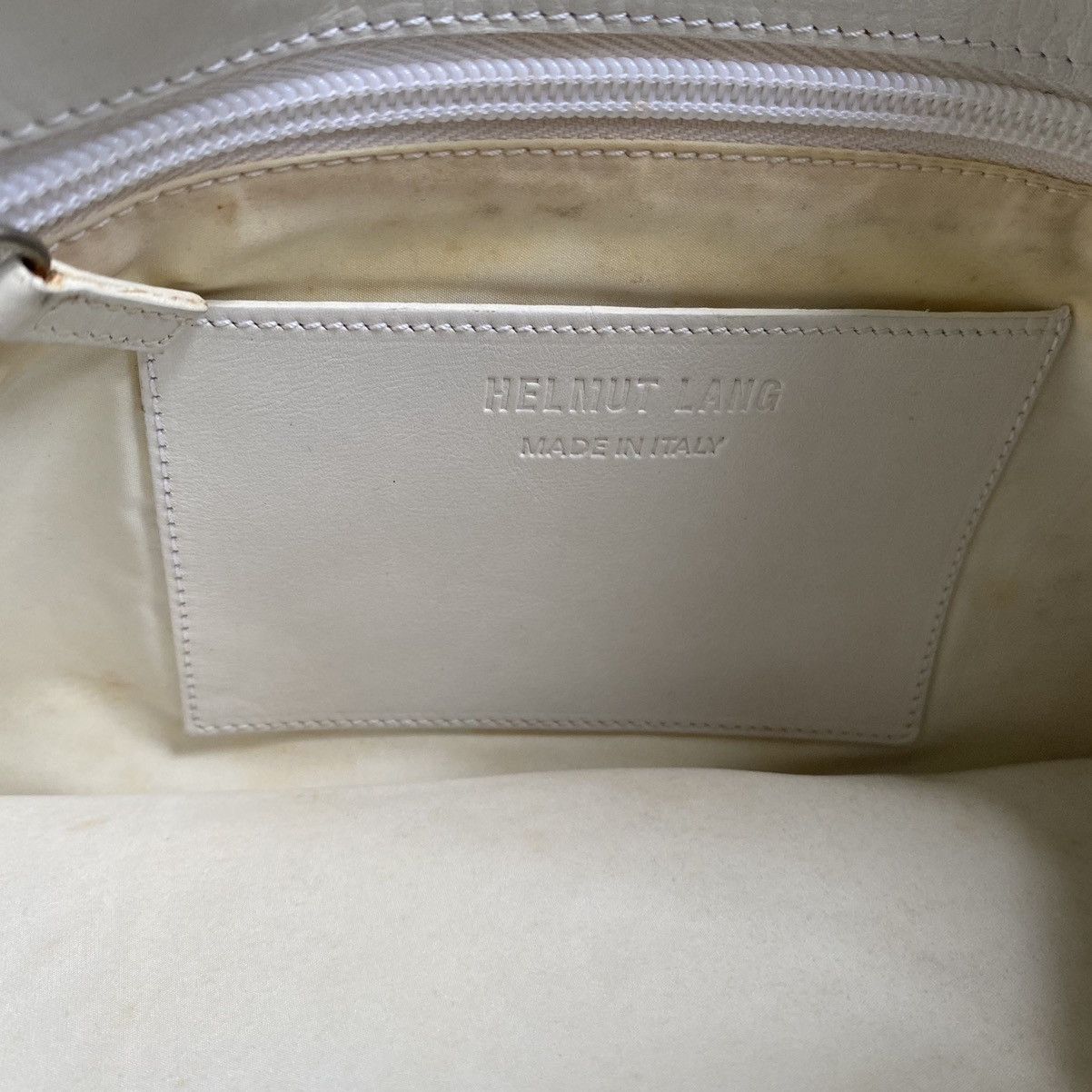 Helmut Lang Archive White Leather Hand Bag Size ONE SIZE - 4 Thumbnail