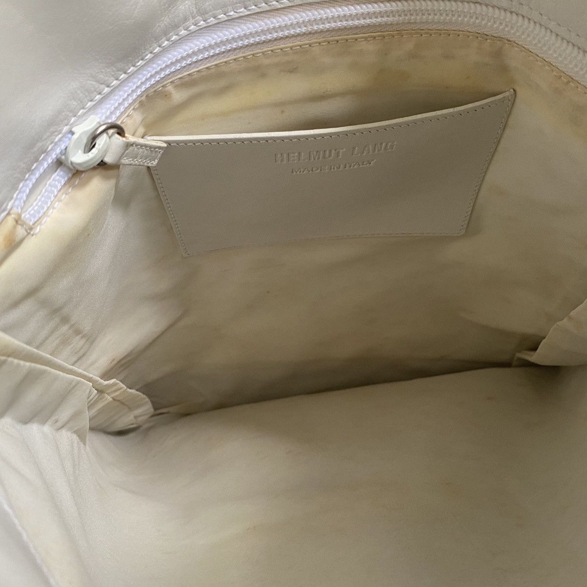 Helmut Lang Archive White Leather Hand Bag | Grailed 