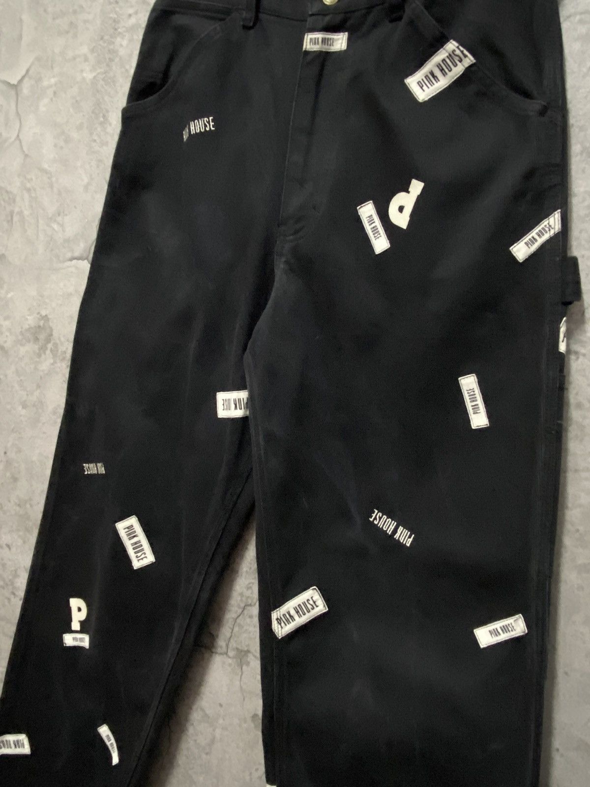 Karl Helmut Vintage Pink house Patched Embroidered Carpenter Pants Baggy Size US 29 - 8 Thumbnail