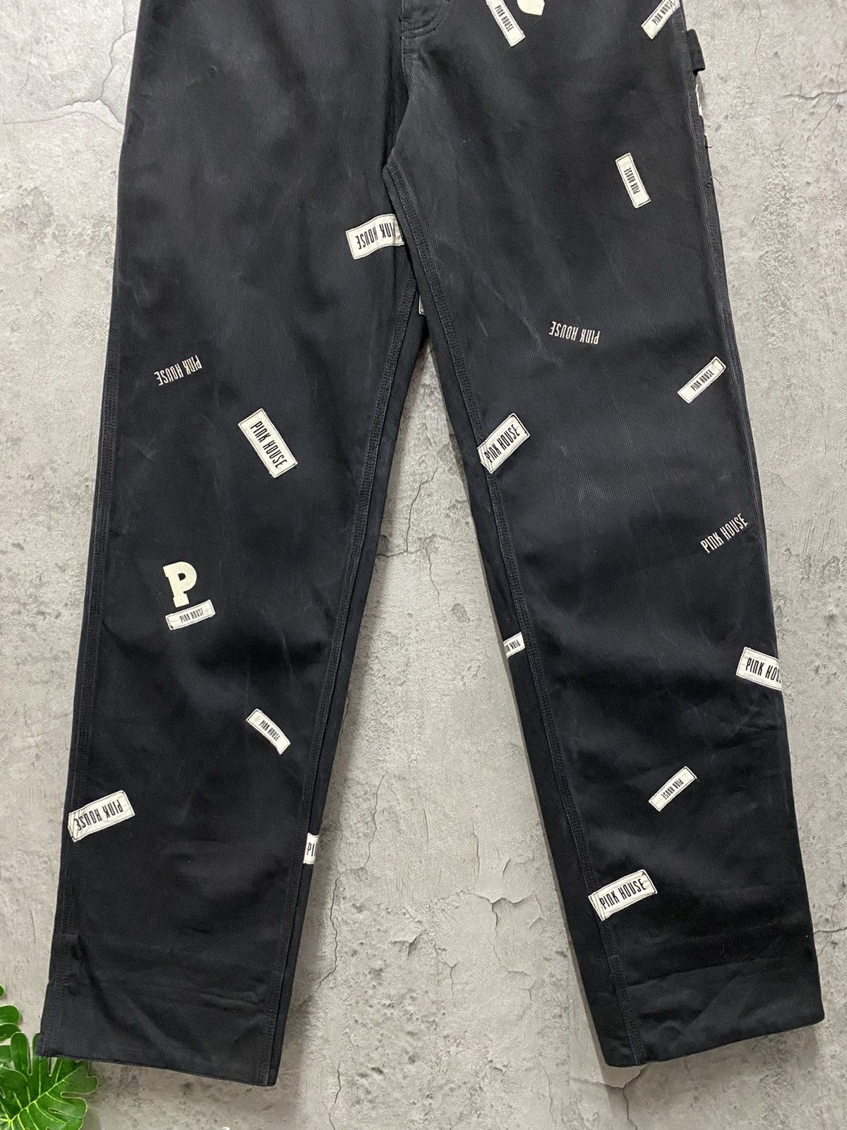 Karl Helmut Vintage Pink house Patched Embroidered Carpenter Pants Baggy Size US 29 - 4 Thumbnail