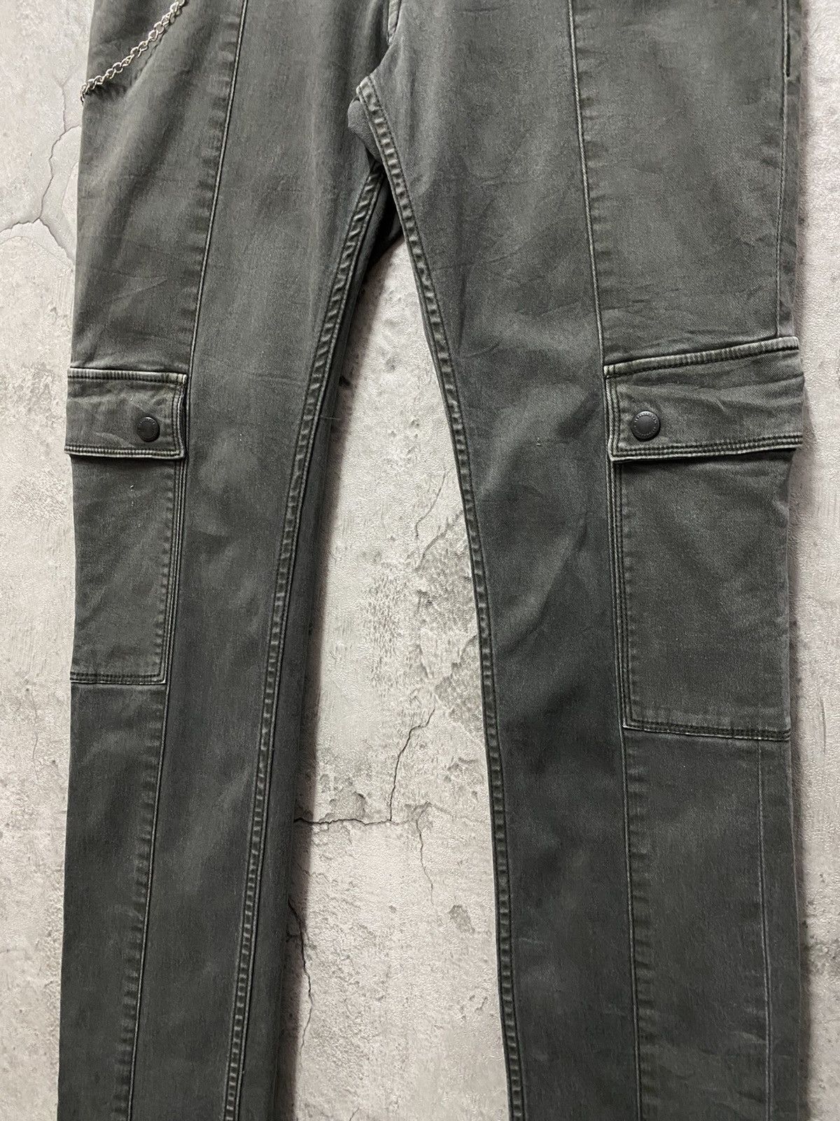 Black Barrett Neil Barrett Skinny Stacked Stretchable Cargo Pants Size US 30 / EU 46 - 9 Thumbnail