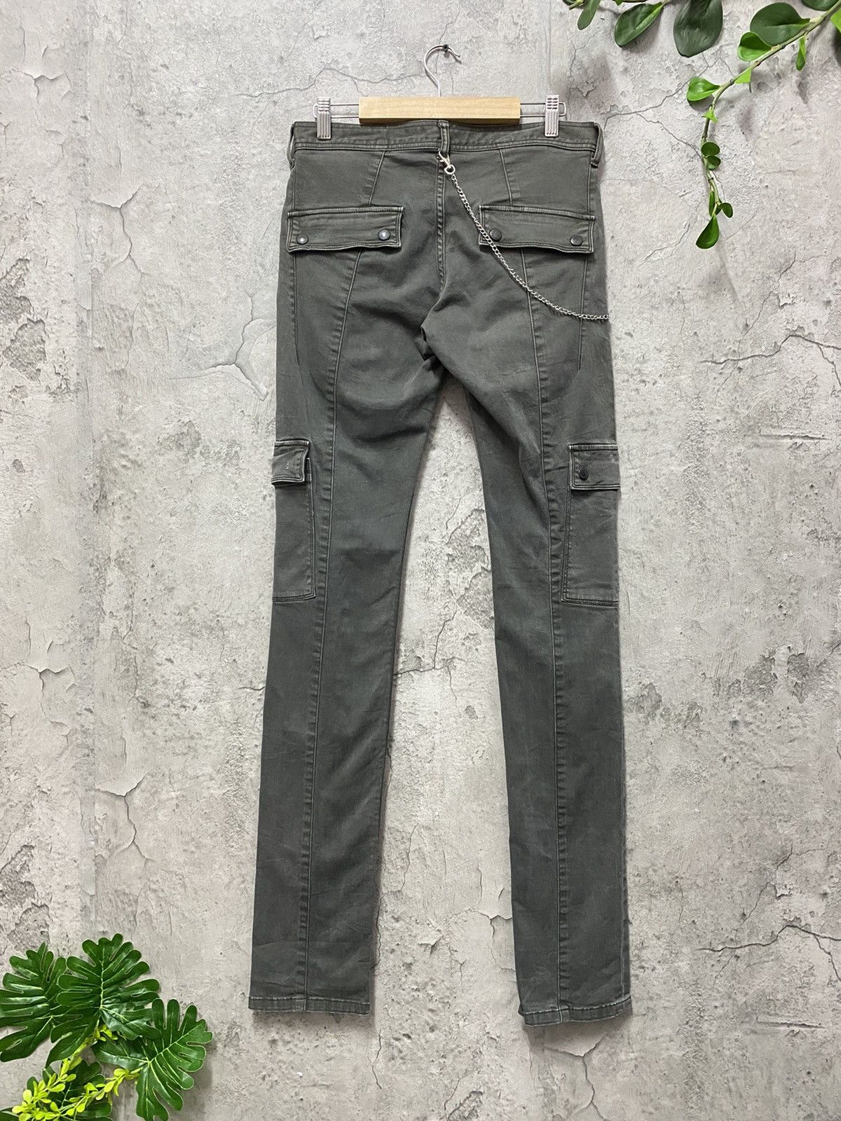 Black Barrett Neil Barrett Skinny Stacked Stretchable Cargo Pants Size US 30 / EU 46 - 2 Thumbnail