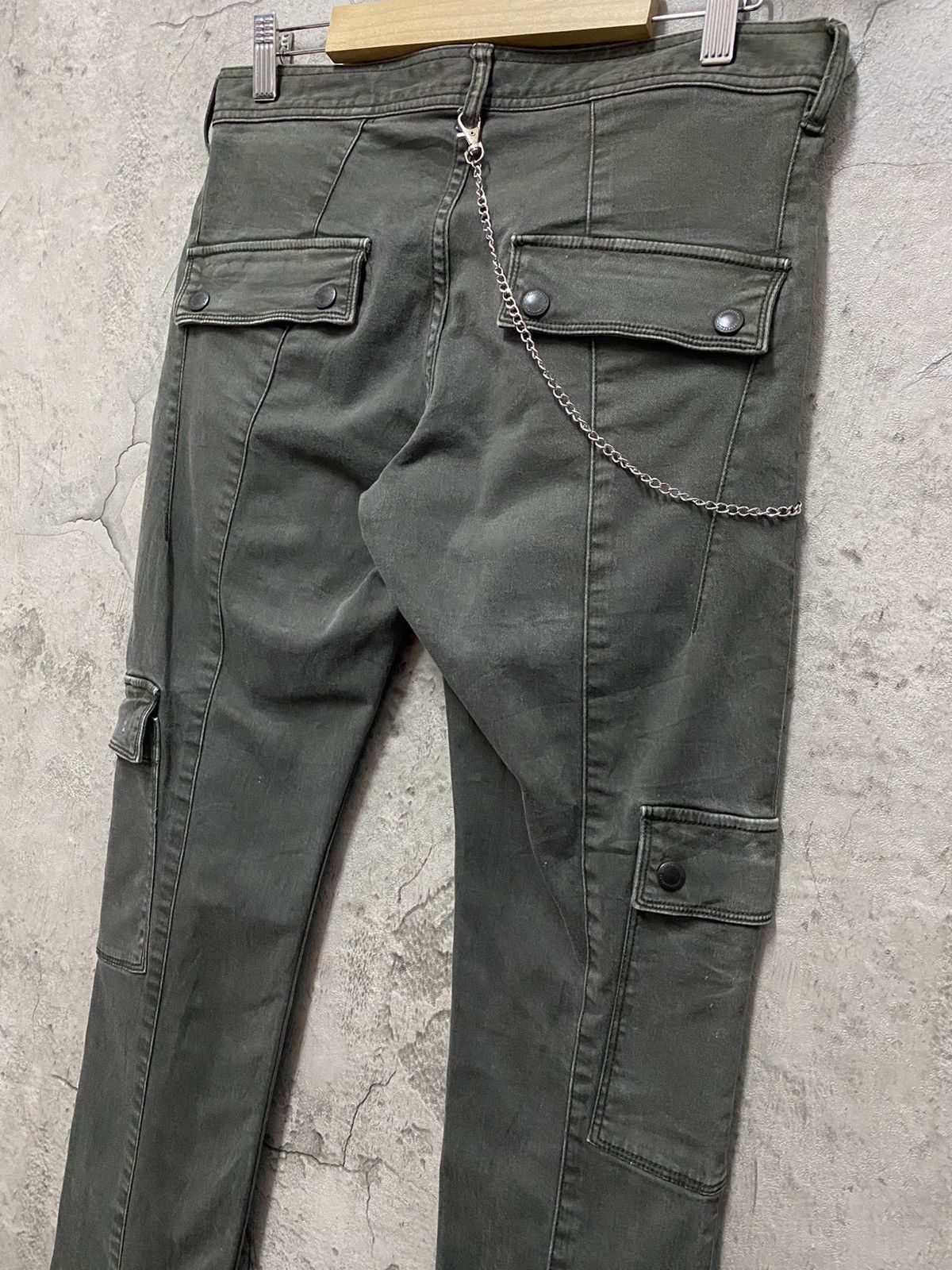 Black Barrett Neil Barrett Skinny Stacked Stretchable Cargo Pants Size US 30 / EU 46 - 12 Thumbnail