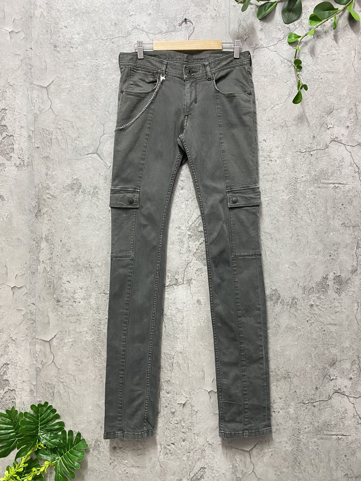 Black Barrett Neil Barrett Skinny Stacked Stretchable Cargo Pants Size US 30 / EU 46 - 1 Thumbnail