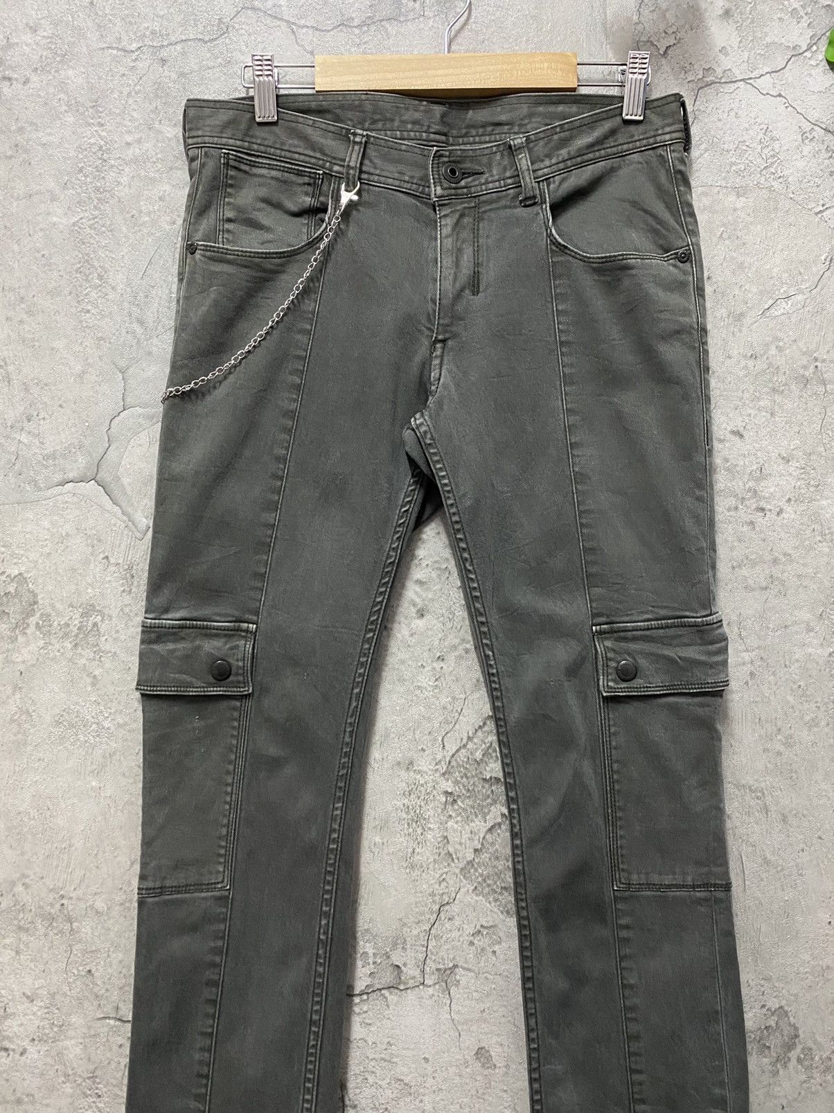 Black Barrett Neil Barrett Skinny Stacked Stretchable Cargo Pants Size US 30 / EU 46 - 3 Thumbnail