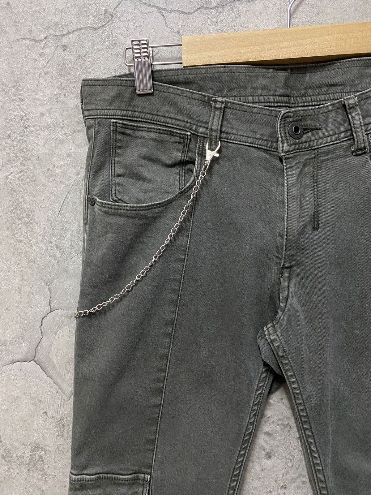 Black Barrett Neil Barrett Skinny Stacked Stretchable Cargo Pants Size US 30 / EU 46 - 8 Thumbnail