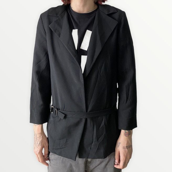 image of Vintage Jil Sander Asymmetric Strap Blazer in Black, Men's (Size Small)