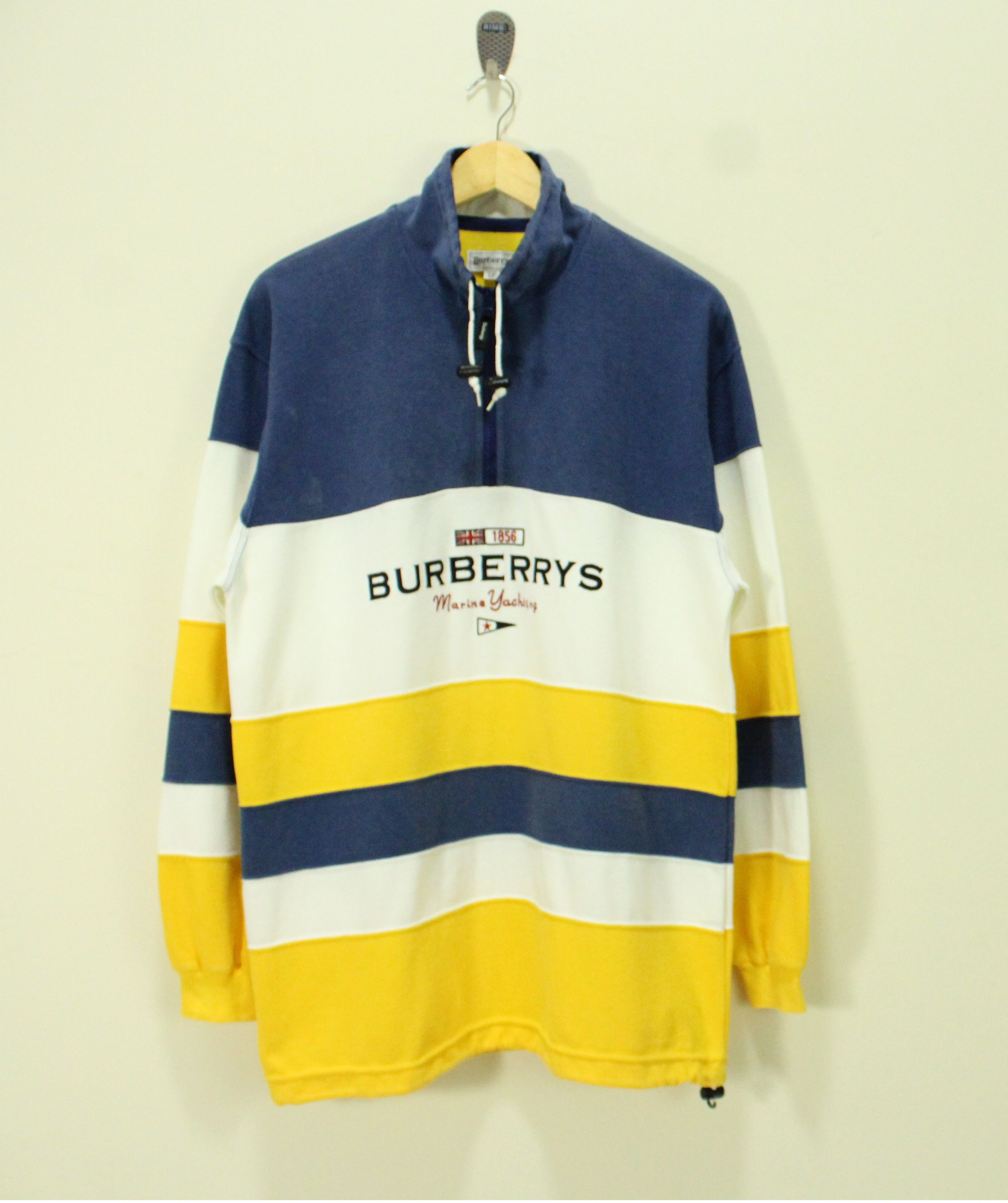 Burberry BURBERRYS Sweater Shirt Patchwork Emroidered Logo Vintage Size US L / EU 52-54 / 3 - 1 Thumbnail