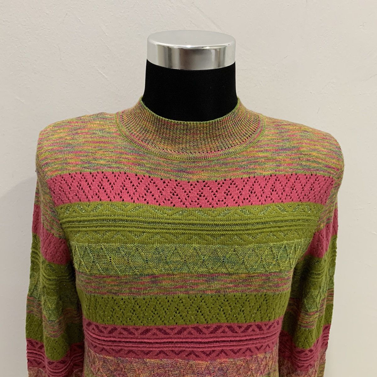 Aran Isles Knitwear × Designer LOBJIE Aran Navajo Native Isle like Coogi Knitwear Sweater Size M / US 6-8 / IT 42-44 - 3 Thumbnail