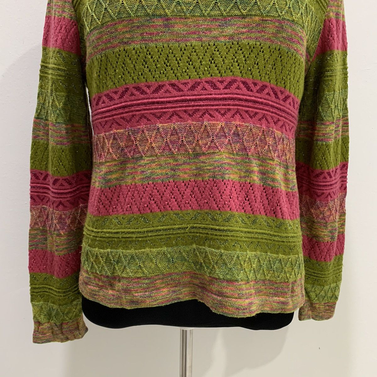 Aran Isles Knitwear × Designer LOBJIE Aran Navajo Native Isle like Coogi Knitwear Sweater Size M / US 6-8 / IT 42-44 - 4 Thumbnail