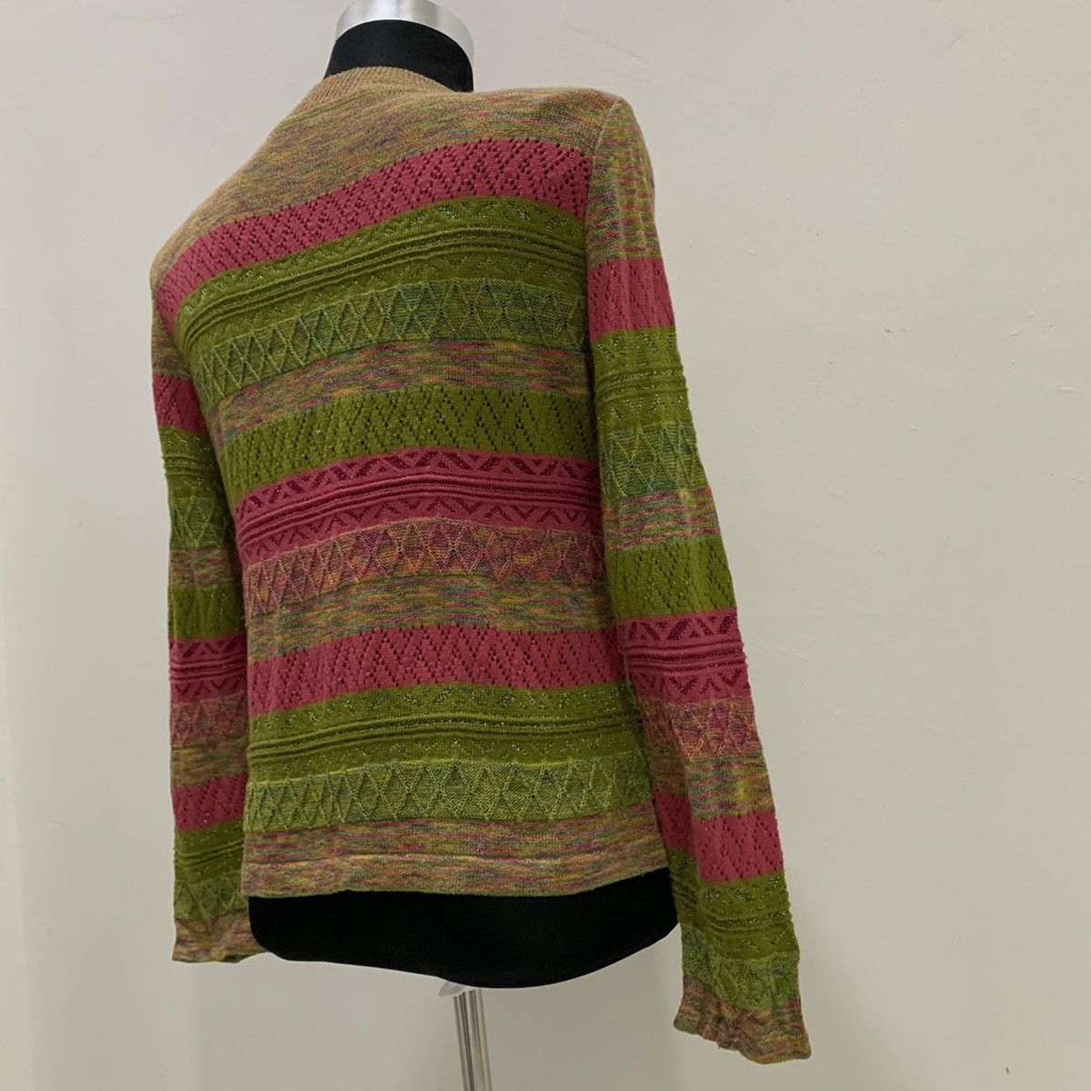 Aran Isles Knitwear × Designer LOBJIE Aran Navajo Native Isle like Coogi Knitwear Sweater Size M / US 6-8 / IT 42-44 - 13 Thumbnail