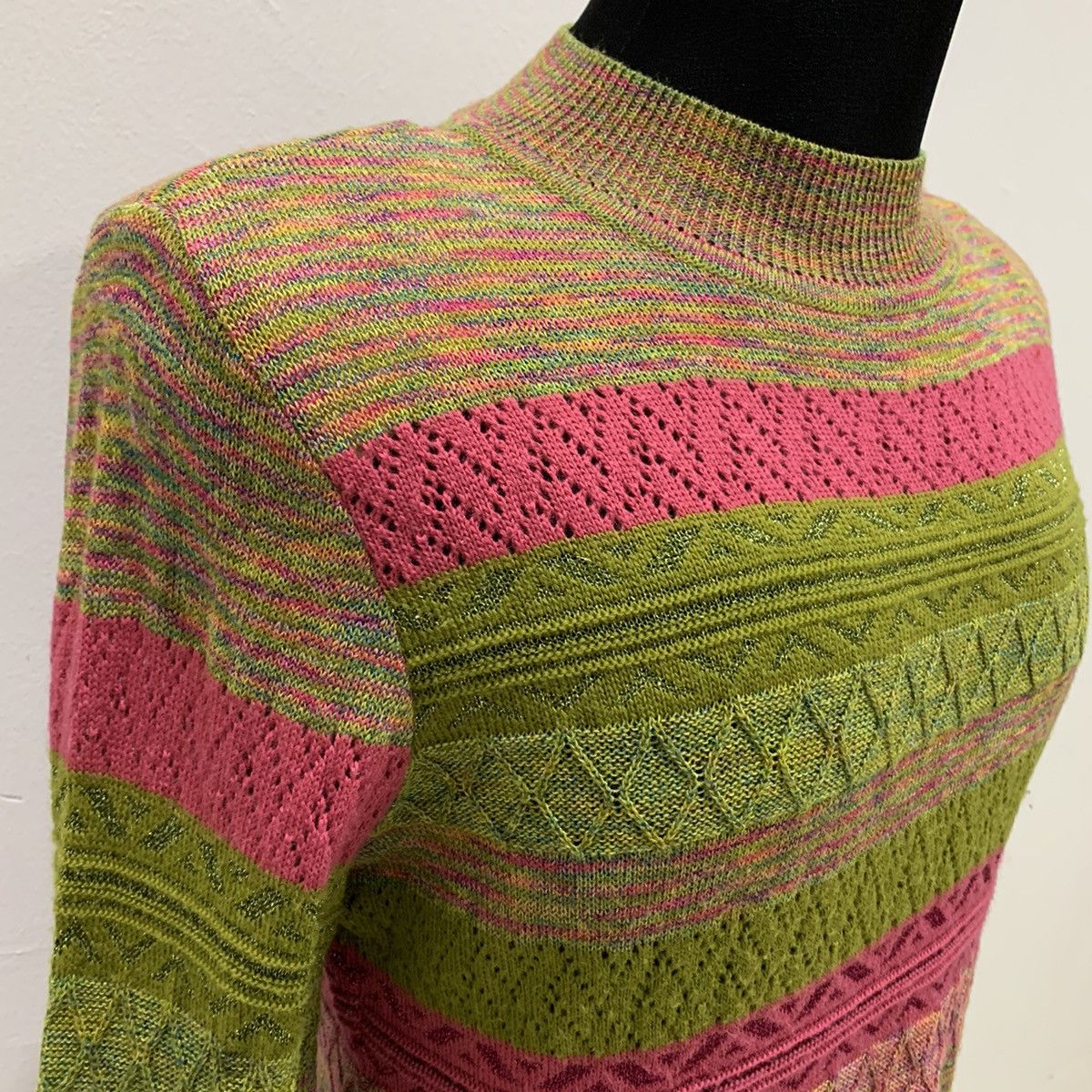 Aran Isles Knitwear × Designer LOBJIE Aran Navajo Native Isle like Coogi Knitwear Sweater Size M / US 6-8 / IT 42-44 - 5 Thumbnail