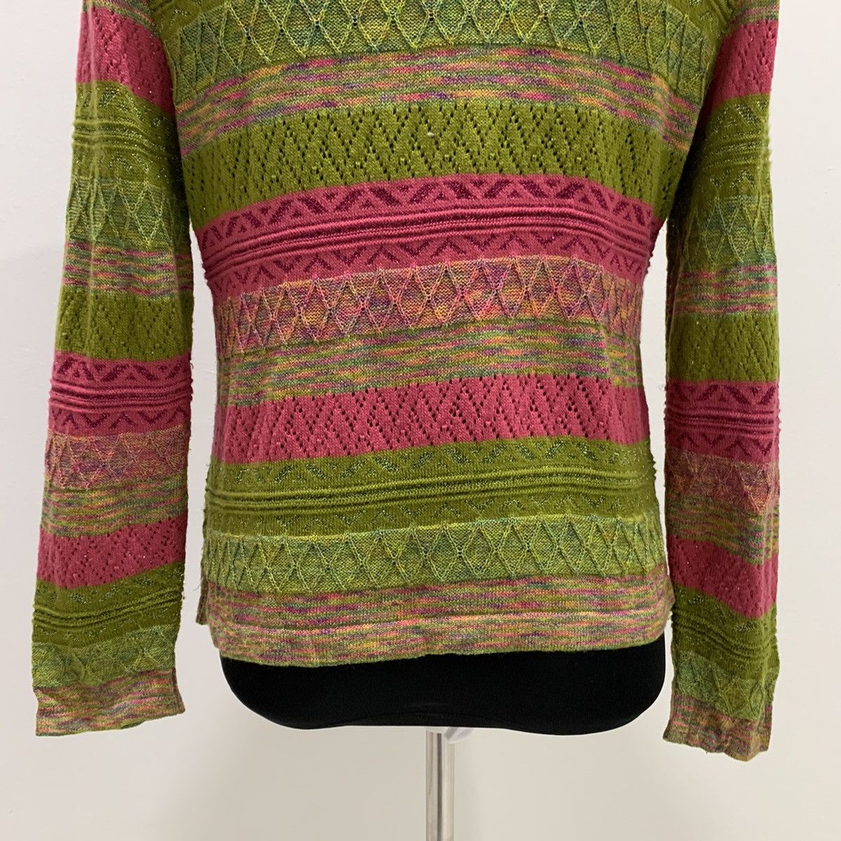 Aran Isles Knitwear × Designer LOBJIE Aran Navajo Native Isle like Coogi Knitwear Sweater Size M / US 6-8 / IT 42-44 - 11 Thumbnail