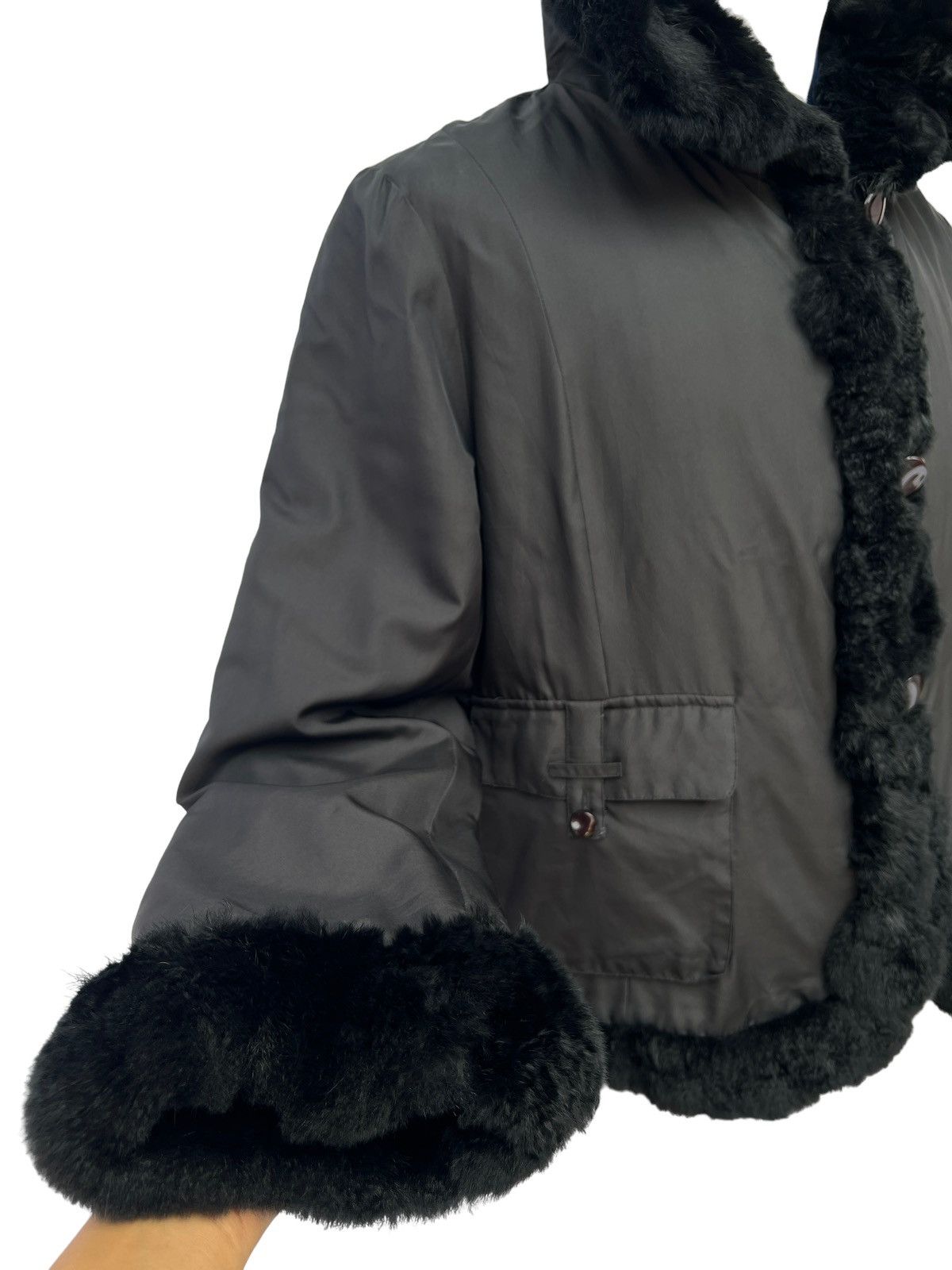 Alberta Ferretti Ferrat Furr Black Jacket Inspire Size S / US 4 / IT 40 - 11 Thumbnail