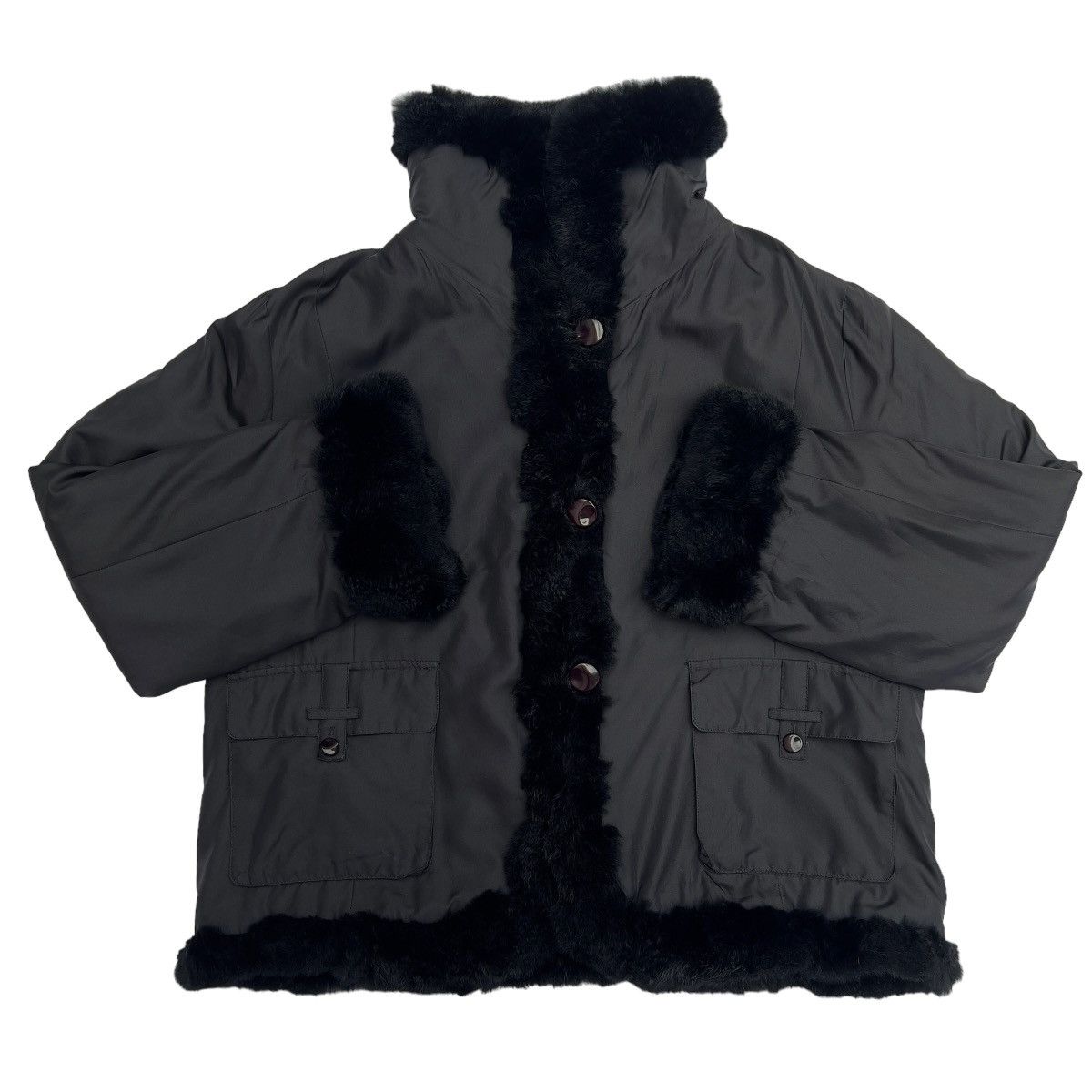 Alberta Ferretti Ferrat Furr Black Jacket Inspire Size S / US 4 / IT 40 - 2 Thumbnail