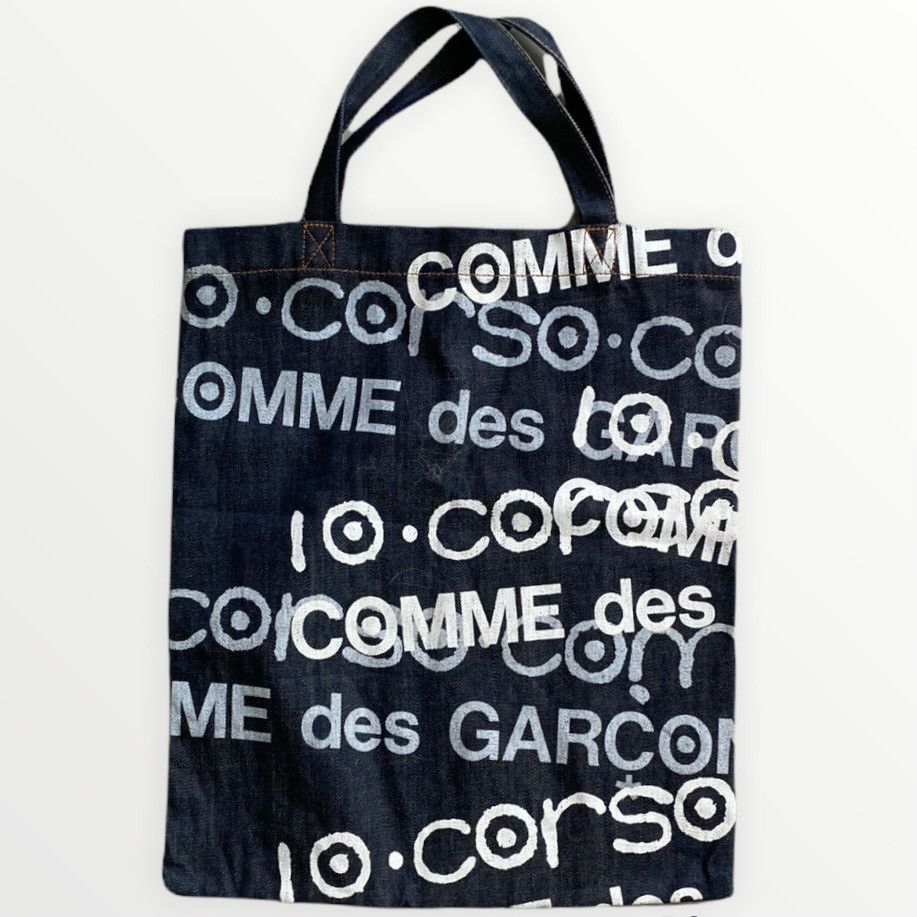 image of Junya Watanabe X Cdg X 10 Corso Como Denim Totebag in Blue, Men's